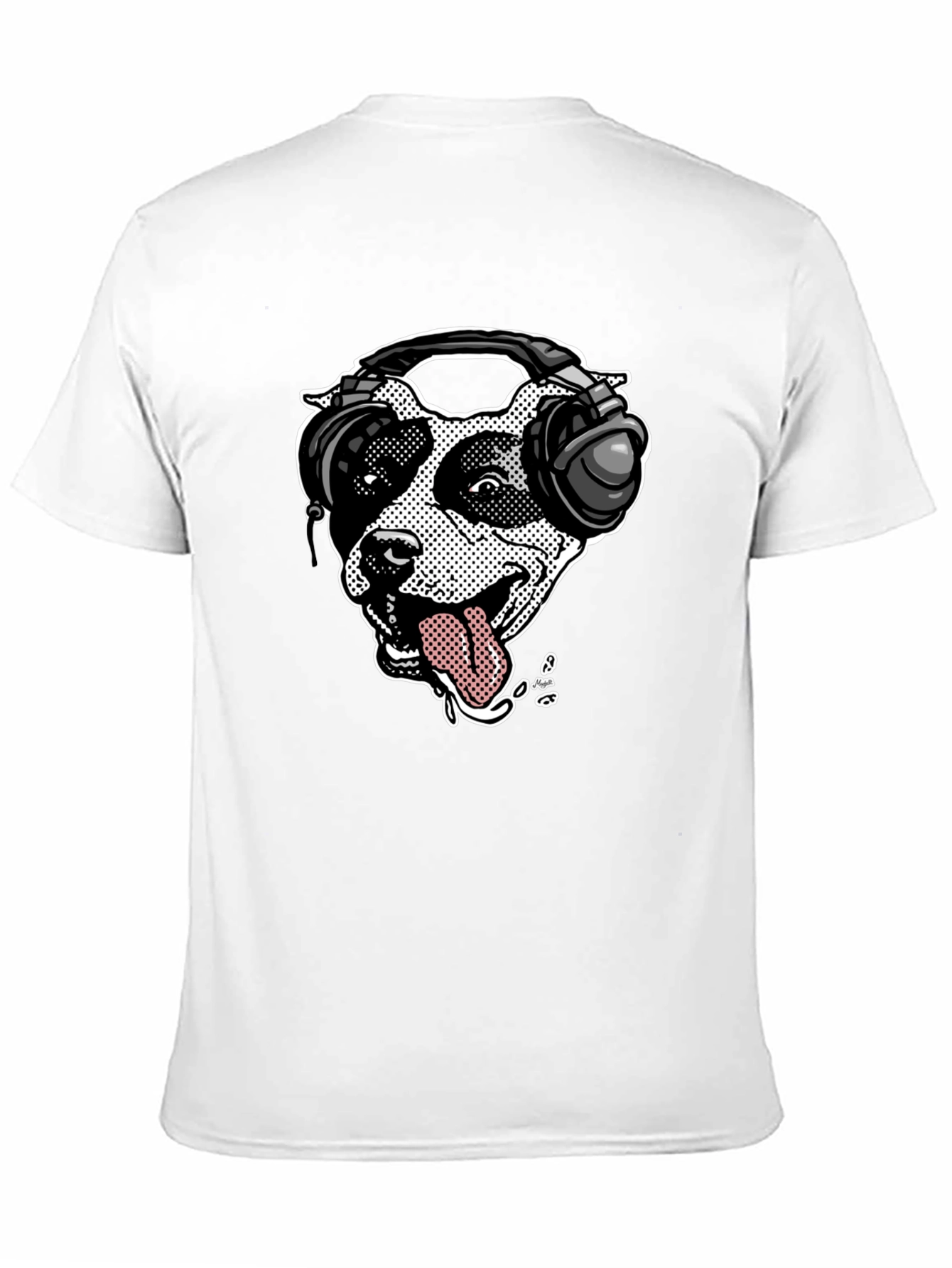 Dog with Headphones Graphic T-Shirt