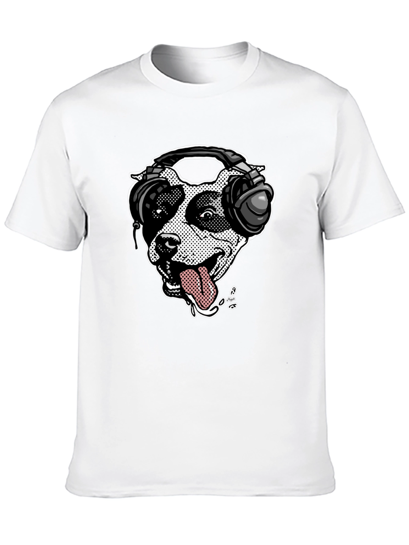 Dog with Headphones Graphic T-Shirt