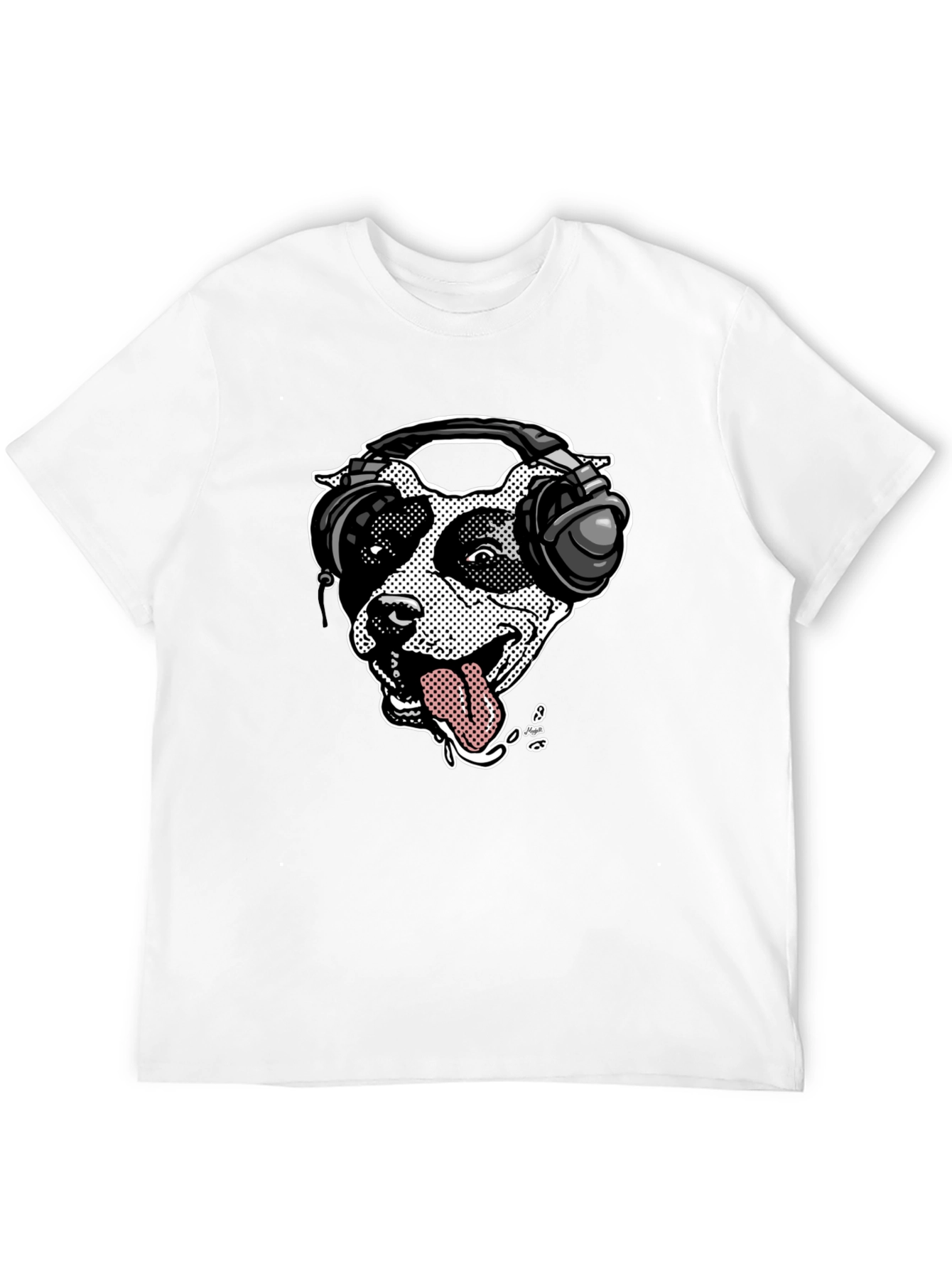 Dog with Headphones Graphic T-Shirt