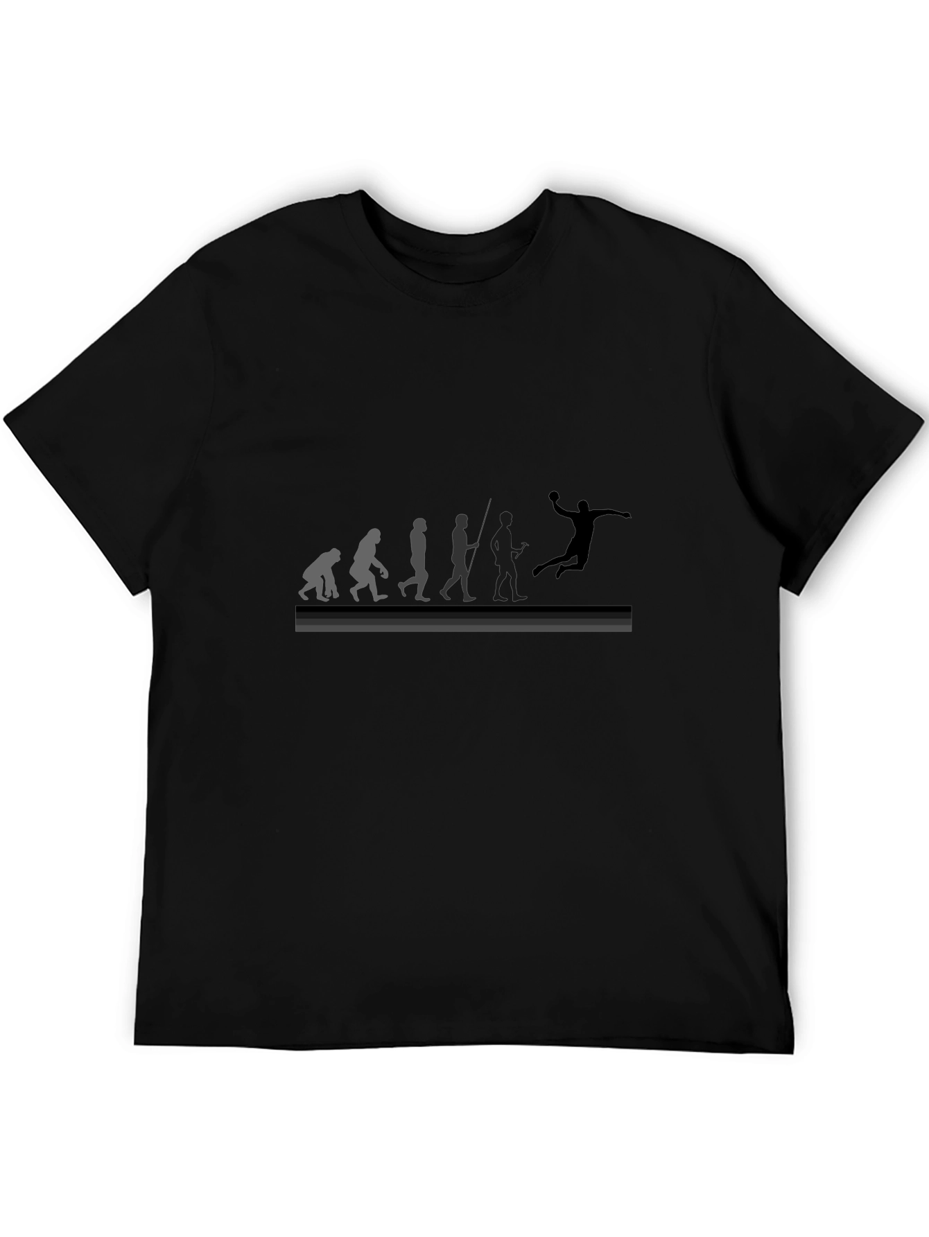 Evolution of Handball Black Graphic Tee