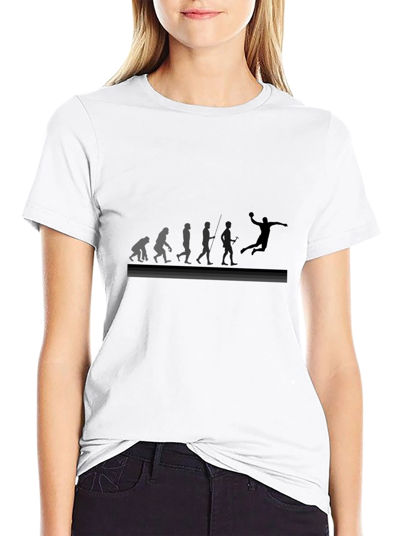 Evolution of Handball Black Graphic Tee