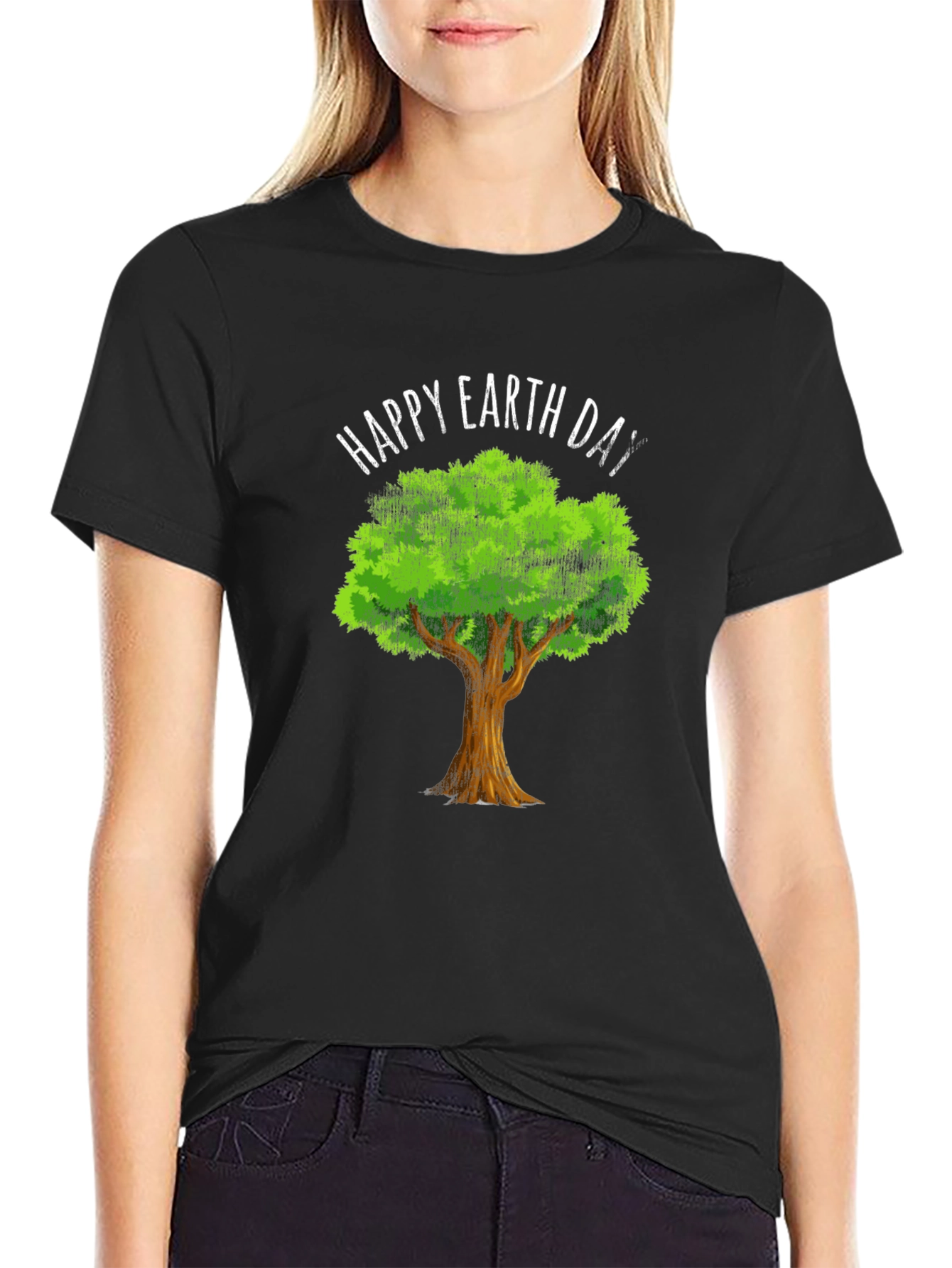 Happy Earth Day Tree Graphic Tee - Eco-Friendly Design