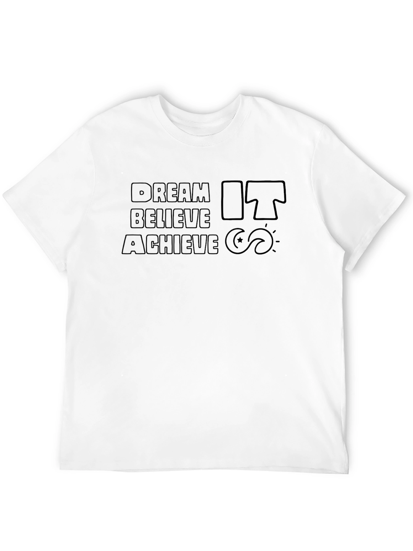 Dream Believe Achieve Black T-Shirt - Motivational