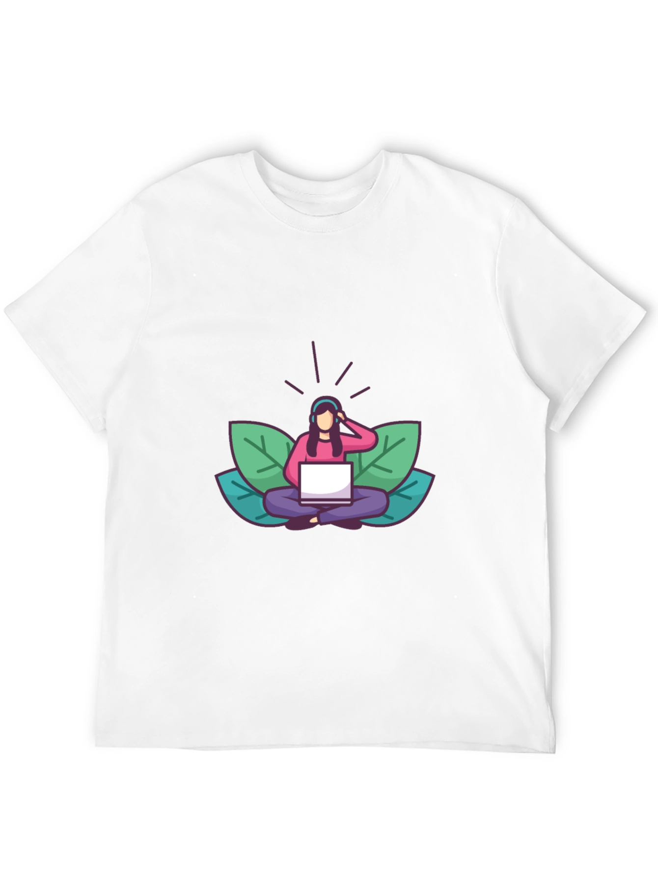 Black T-shirt with Meditating Woman Graphic