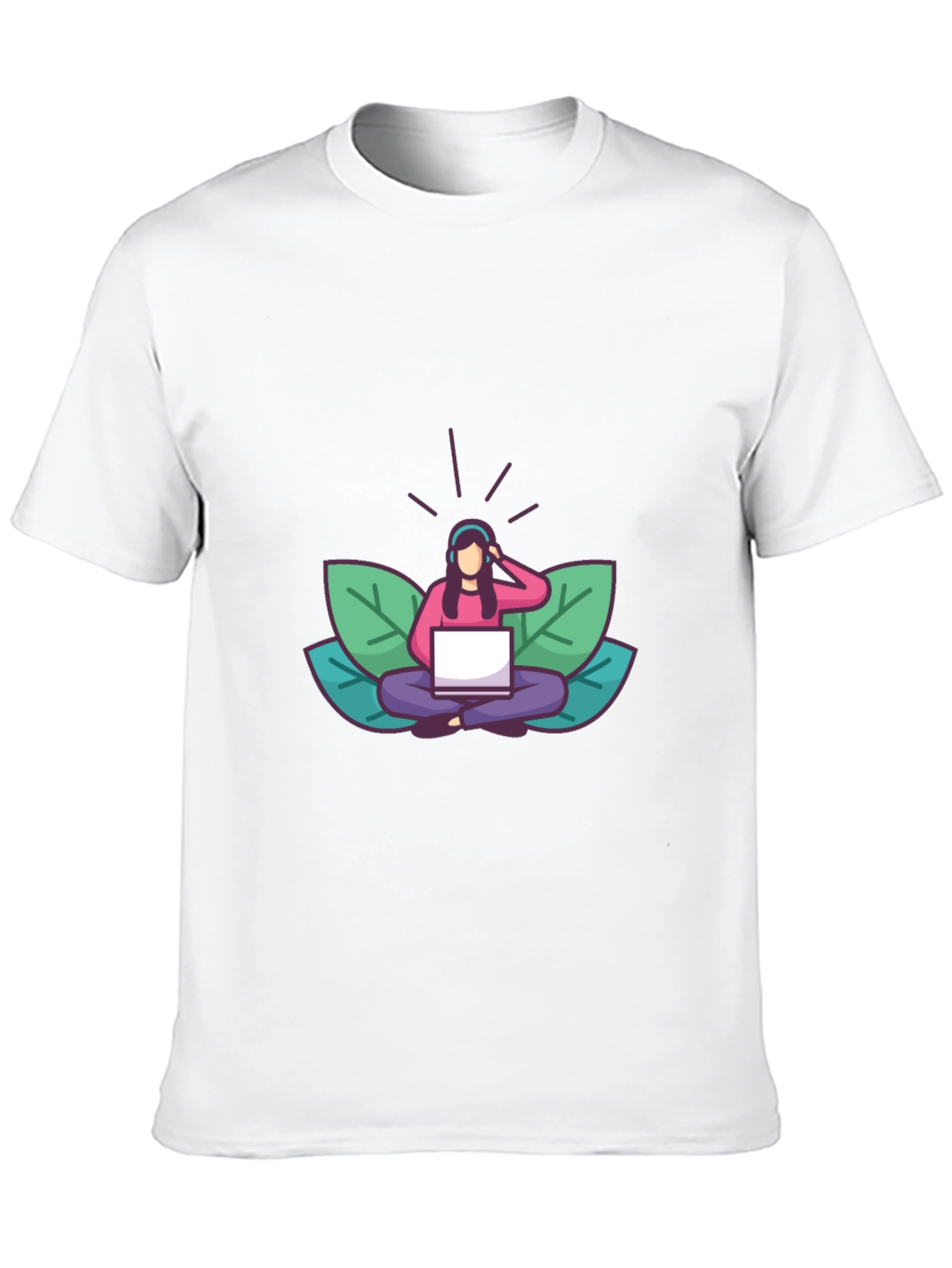 Black T-shirt with Meditating Woman Graphic