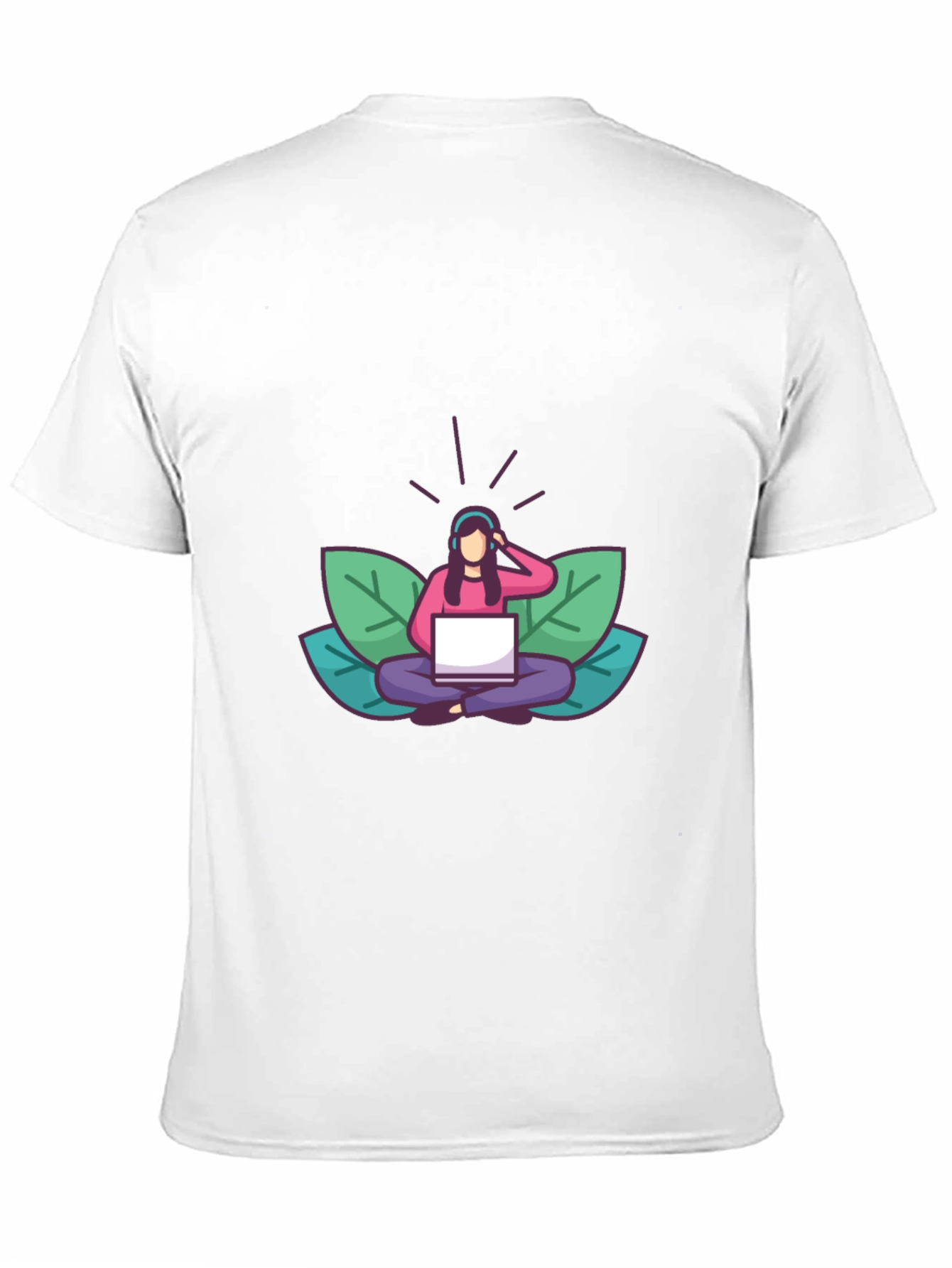 Black T-shirt with Meditating Woman Graphic