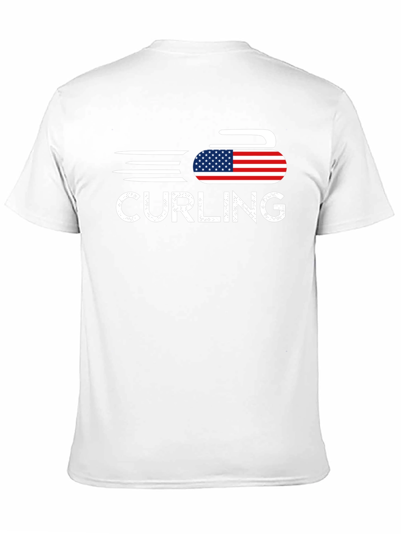 Curling USA Flag T-Shirt Patriotic Sport Tee
