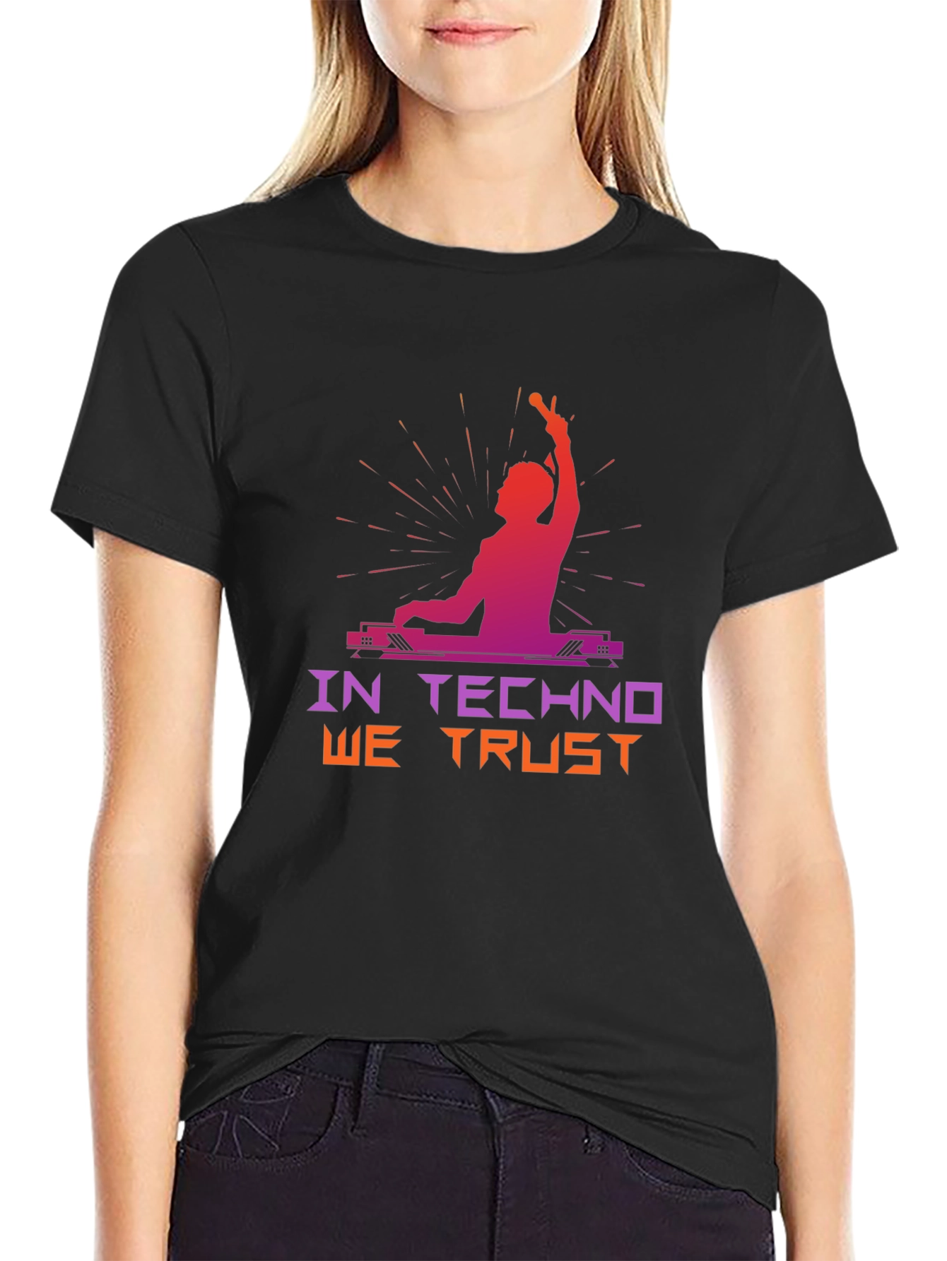 In Techno We Trust Black T-Shirt