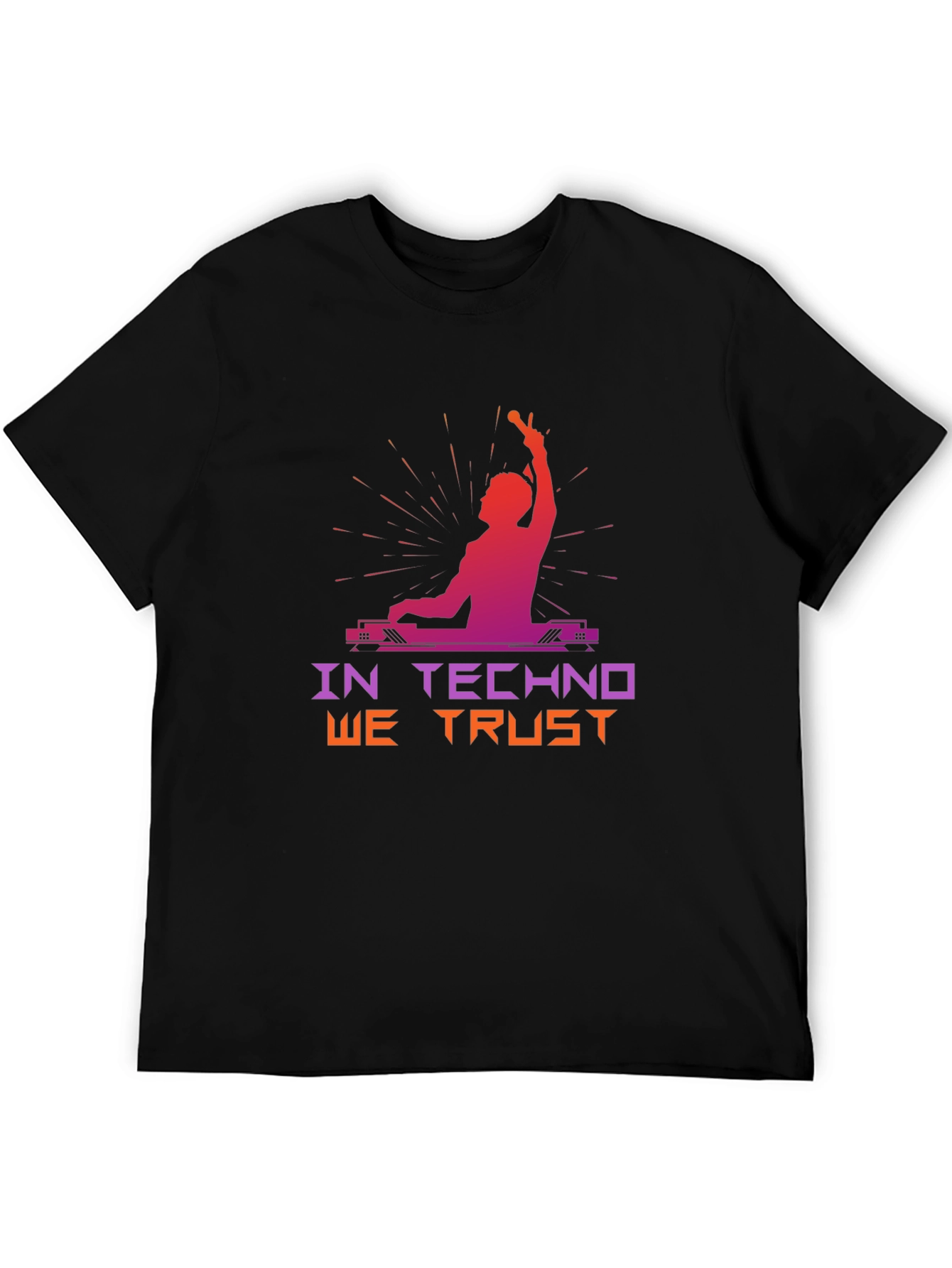 In Techno We Trust Black T-Shirt