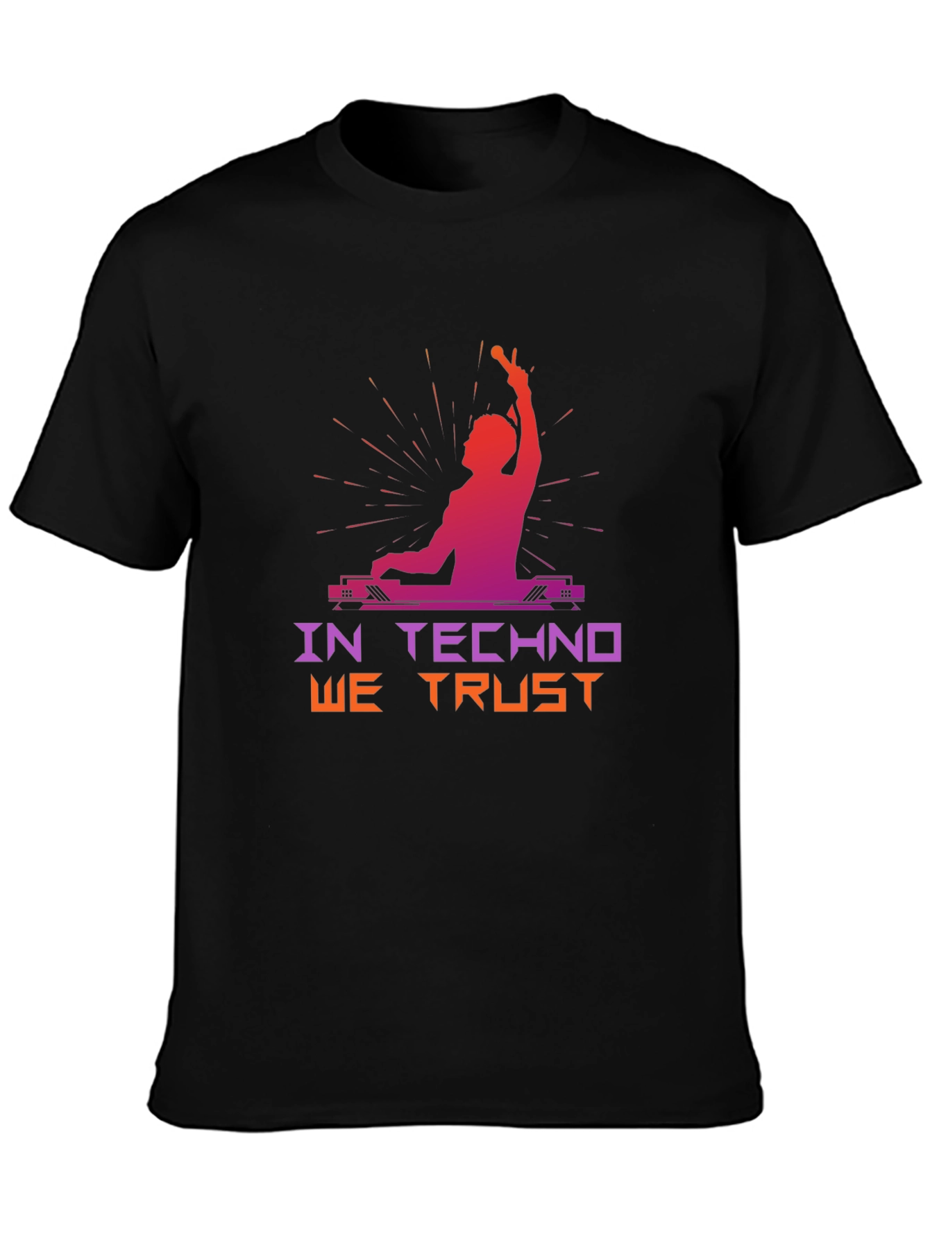 In Techno We Trust Black T-Shirt