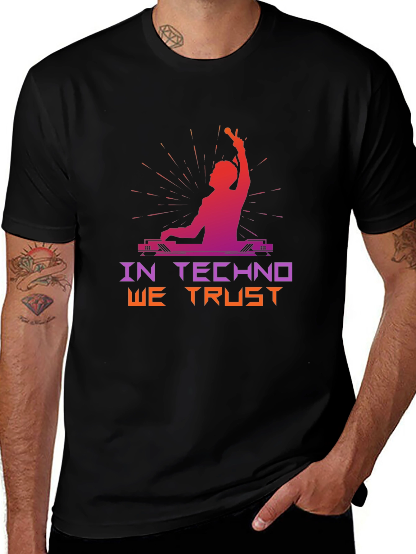 In Techno We Trust Black T-Shirt