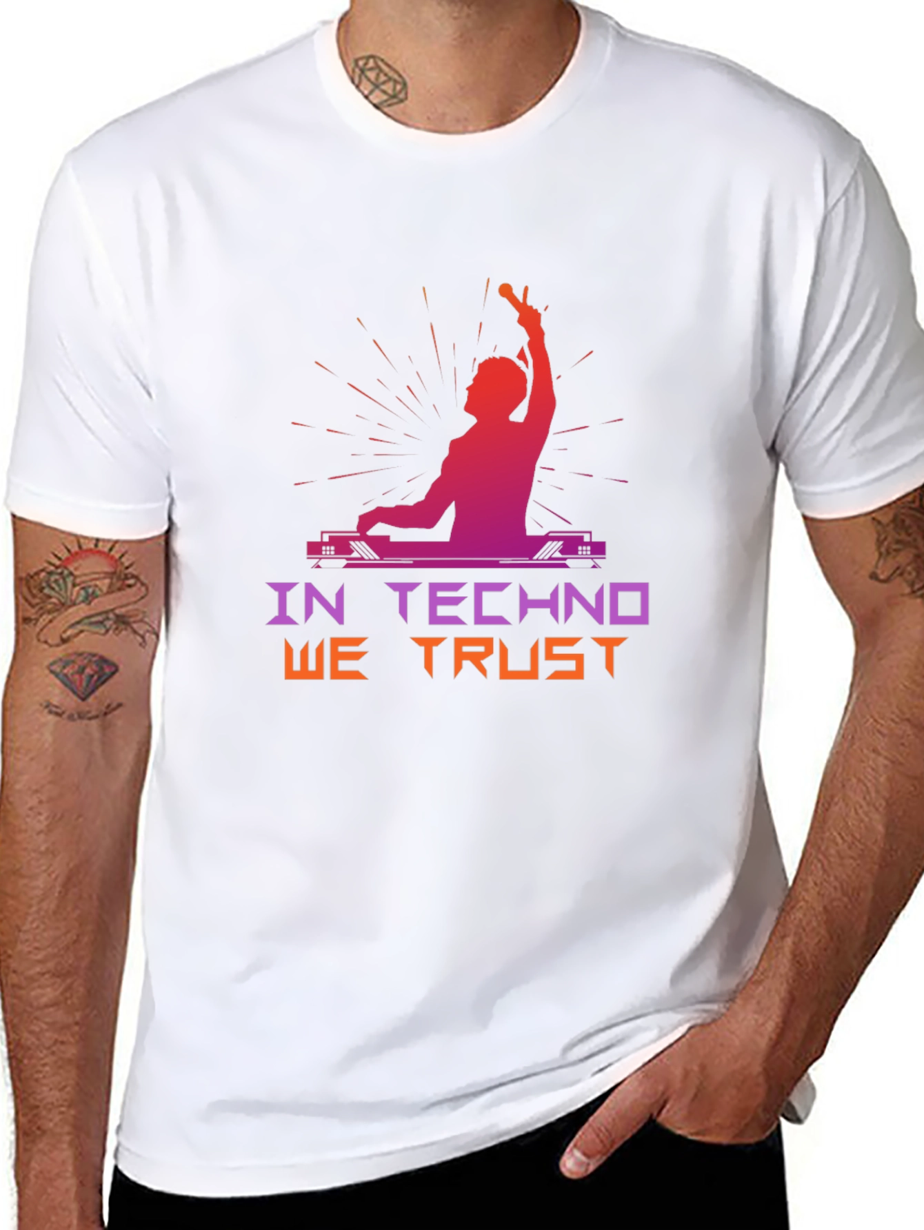 In Techno We Trust Black T-Shirt