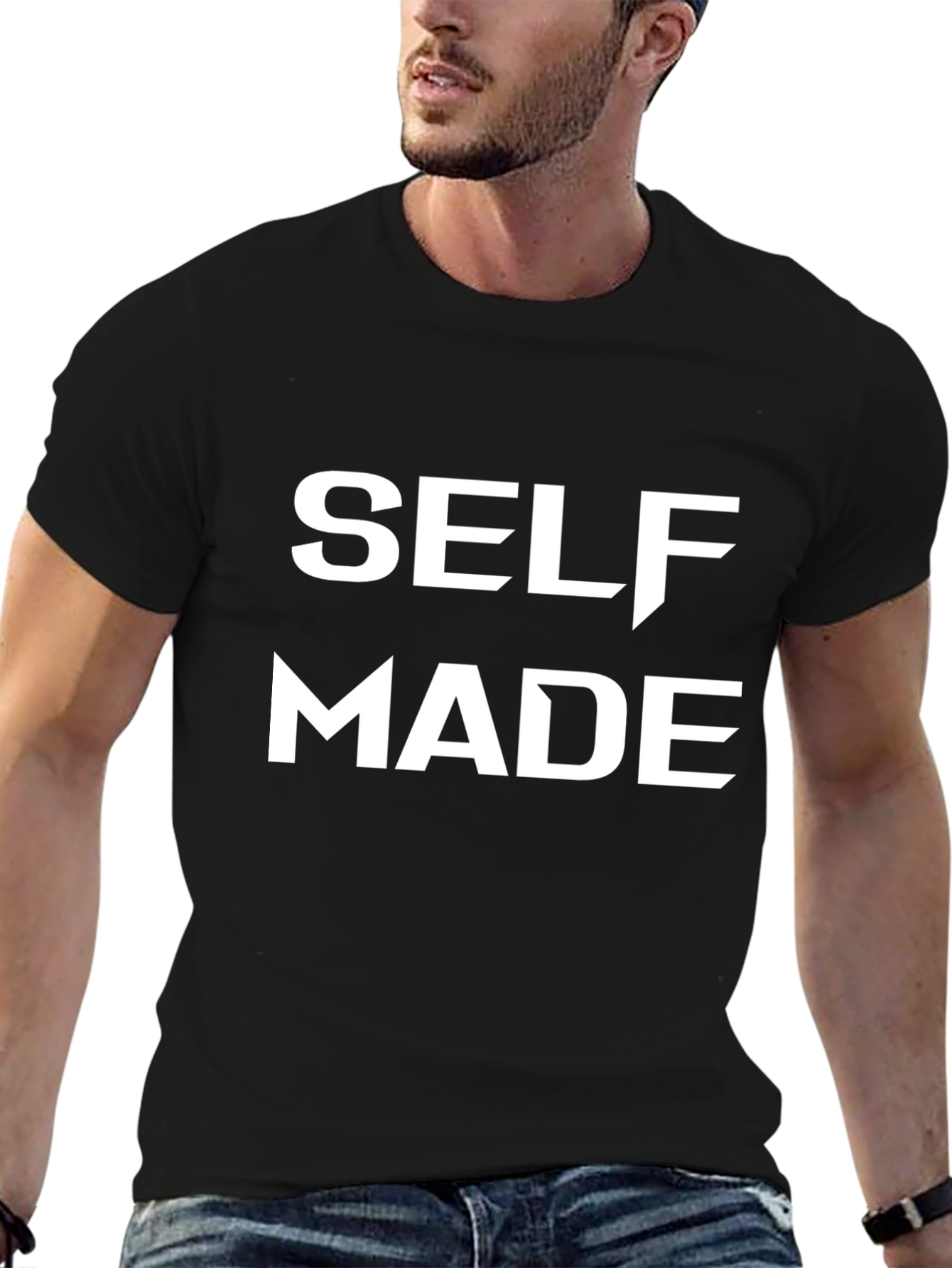 Self Made Black T-Shirt - Bold Statement Tee