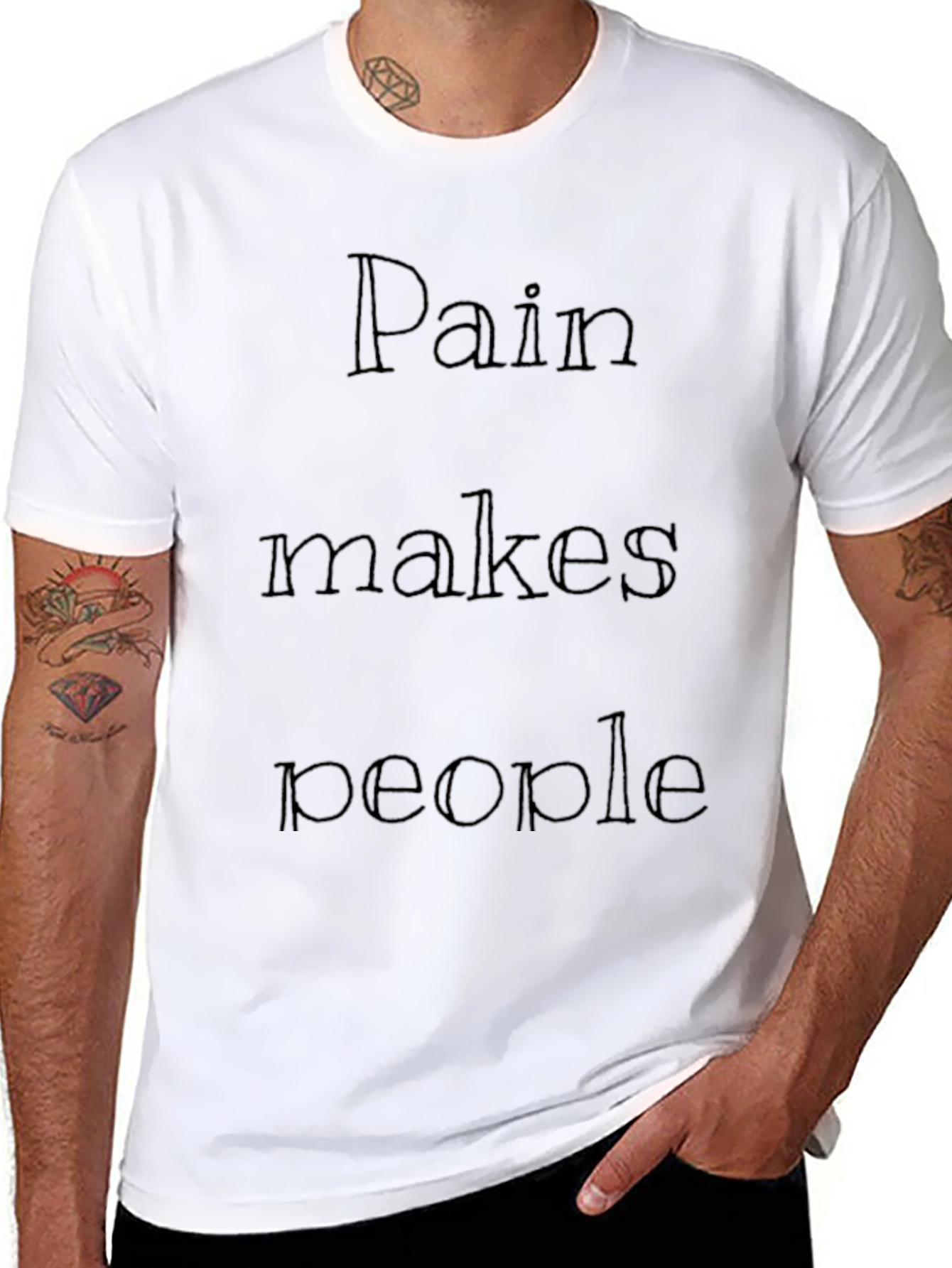 Pain Makes People Graphic Tee - Black