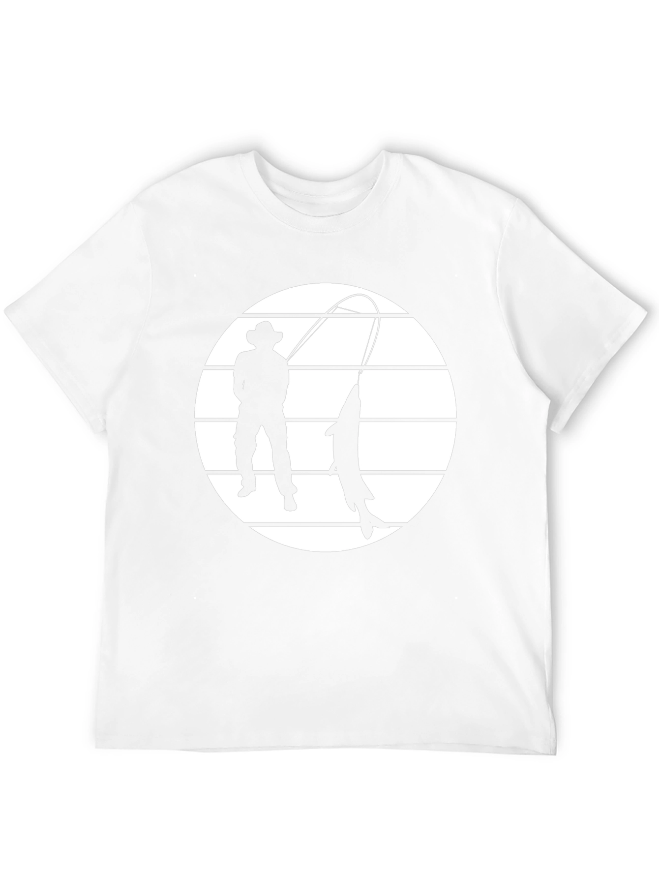 Fisherman Graphic Tee - Black Cotton Shirt