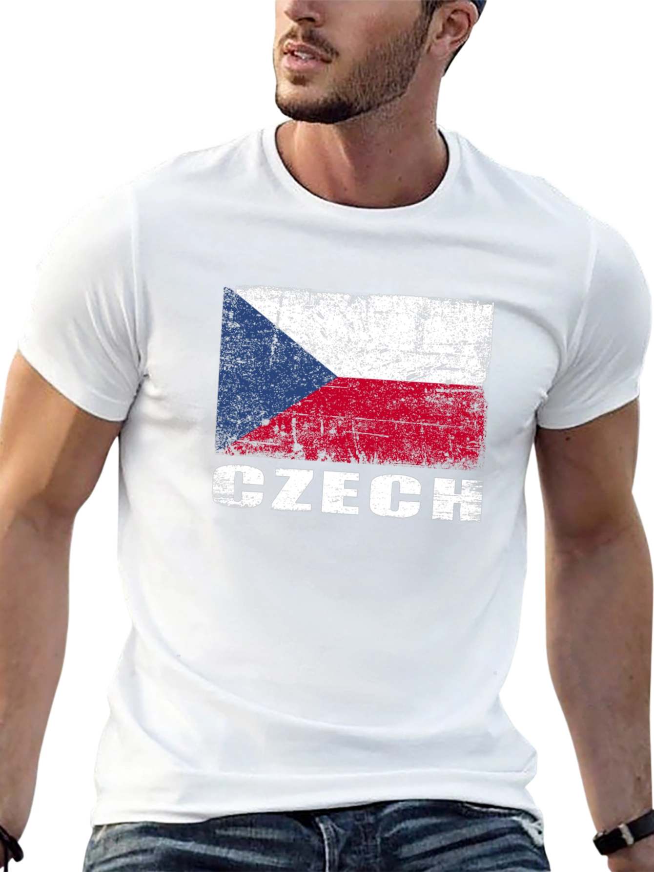 Czech Flag T-Shirt - Distressed Style