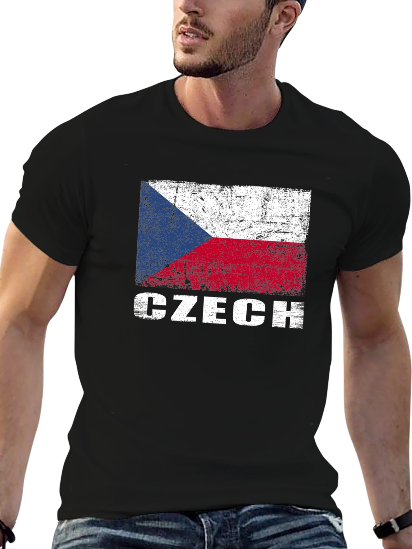 Czech Flag T-Shirt - Distressed Style