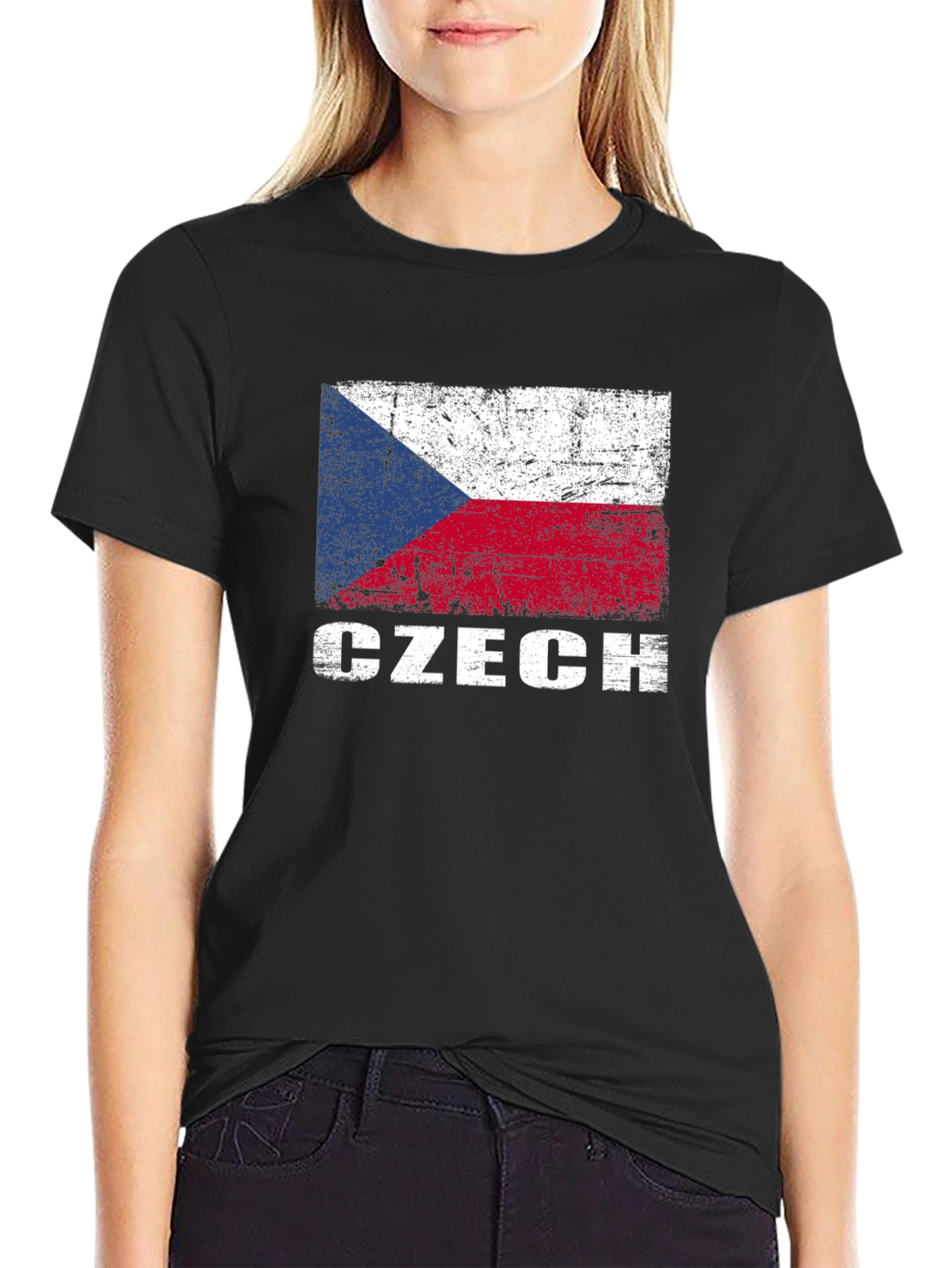Czech Flag T-Shirt - Distressed Style