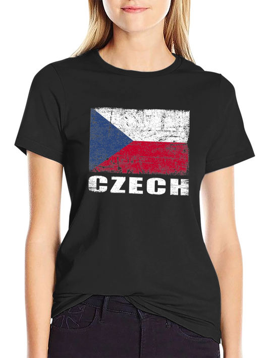 Czech Flag T-Shirt - Distressed Style