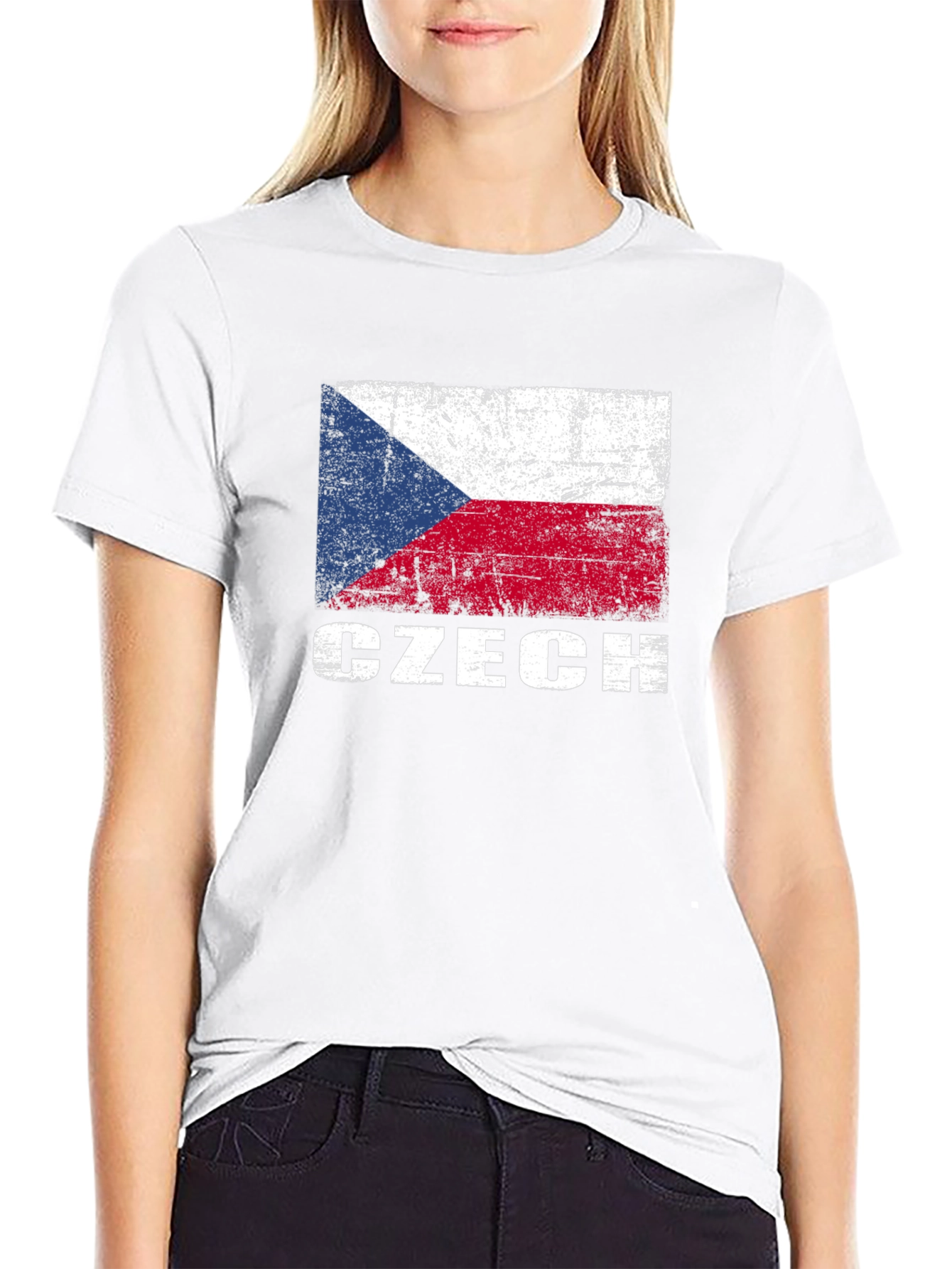 Czech Flag T-Shirt - Distressed Style
