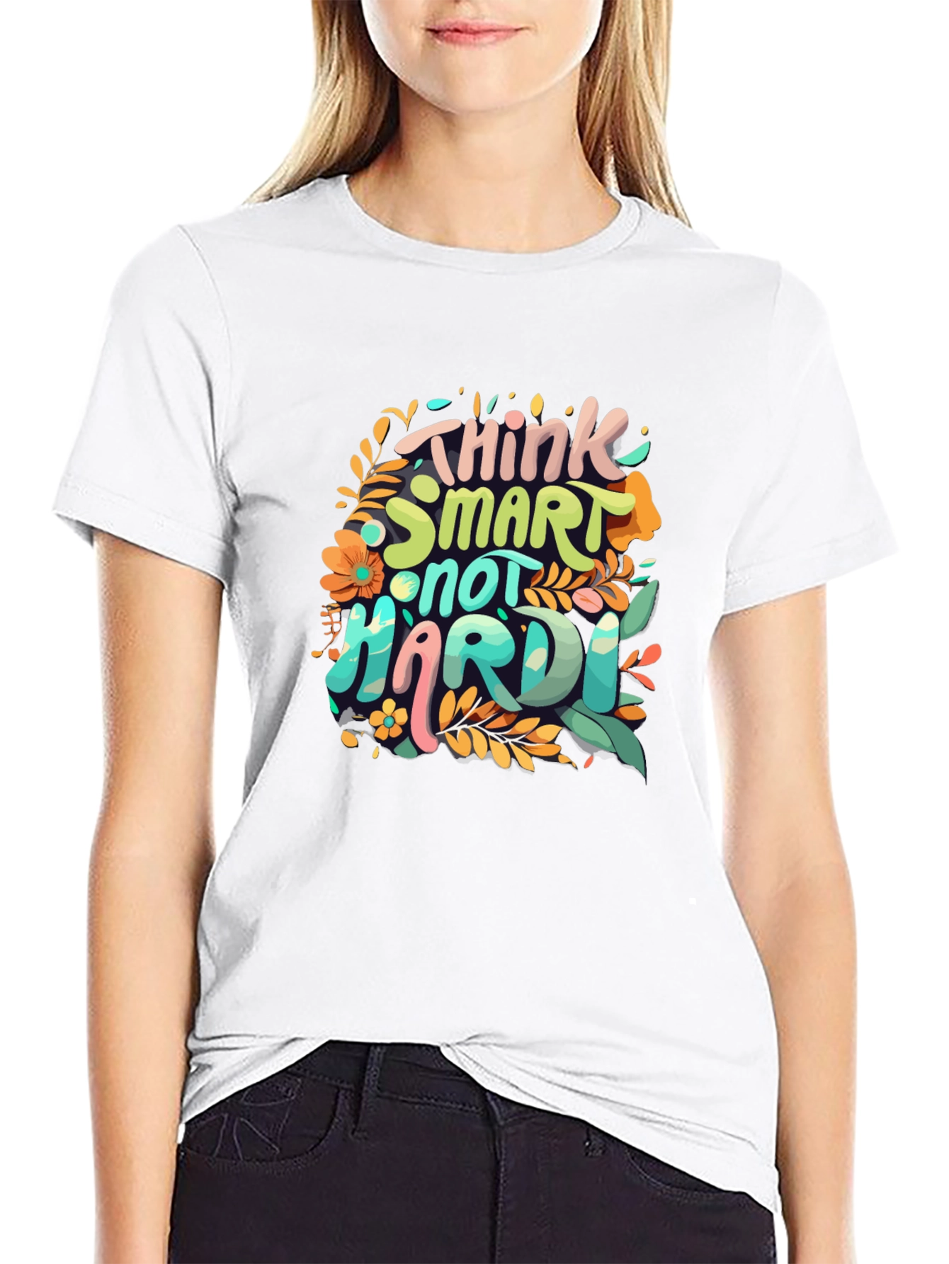 Think Smart T-Shirt - Floral Design