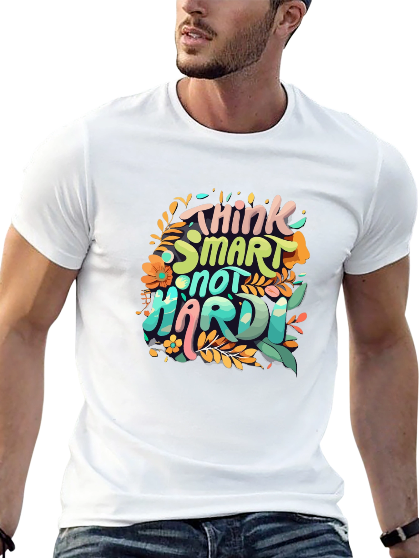 Think Smart T-Shirt - Floral Design