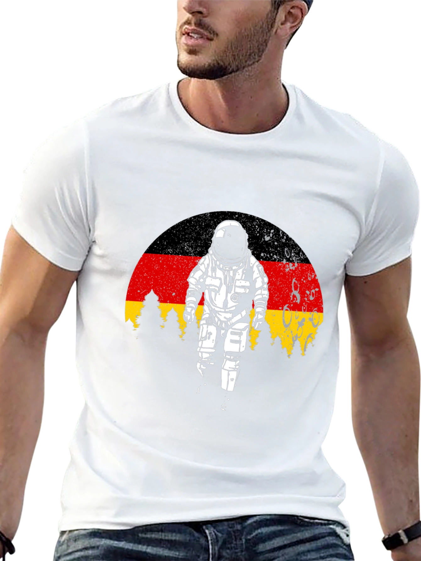 Germany Flag Astronaut Black T-Shirt