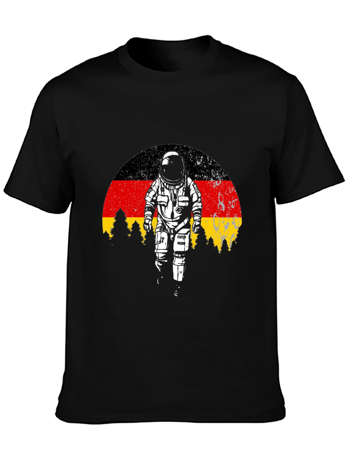 Germany Flag Astronaut Black T-Shirt