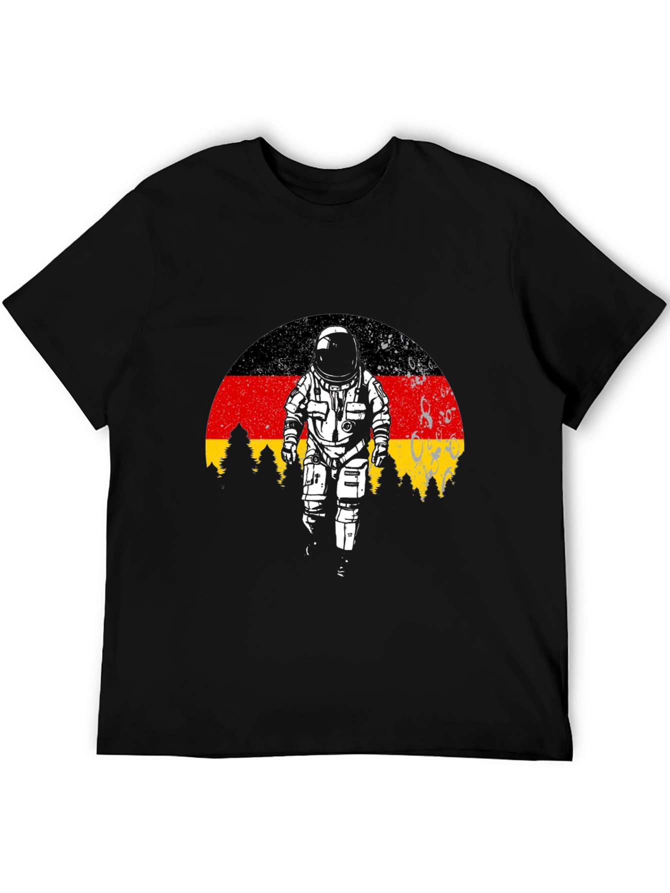 Germany Flag Astronaut Black T-Shirt