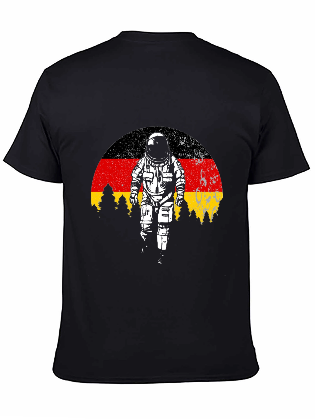 Germany Flag Astronaut Black T-Shirt