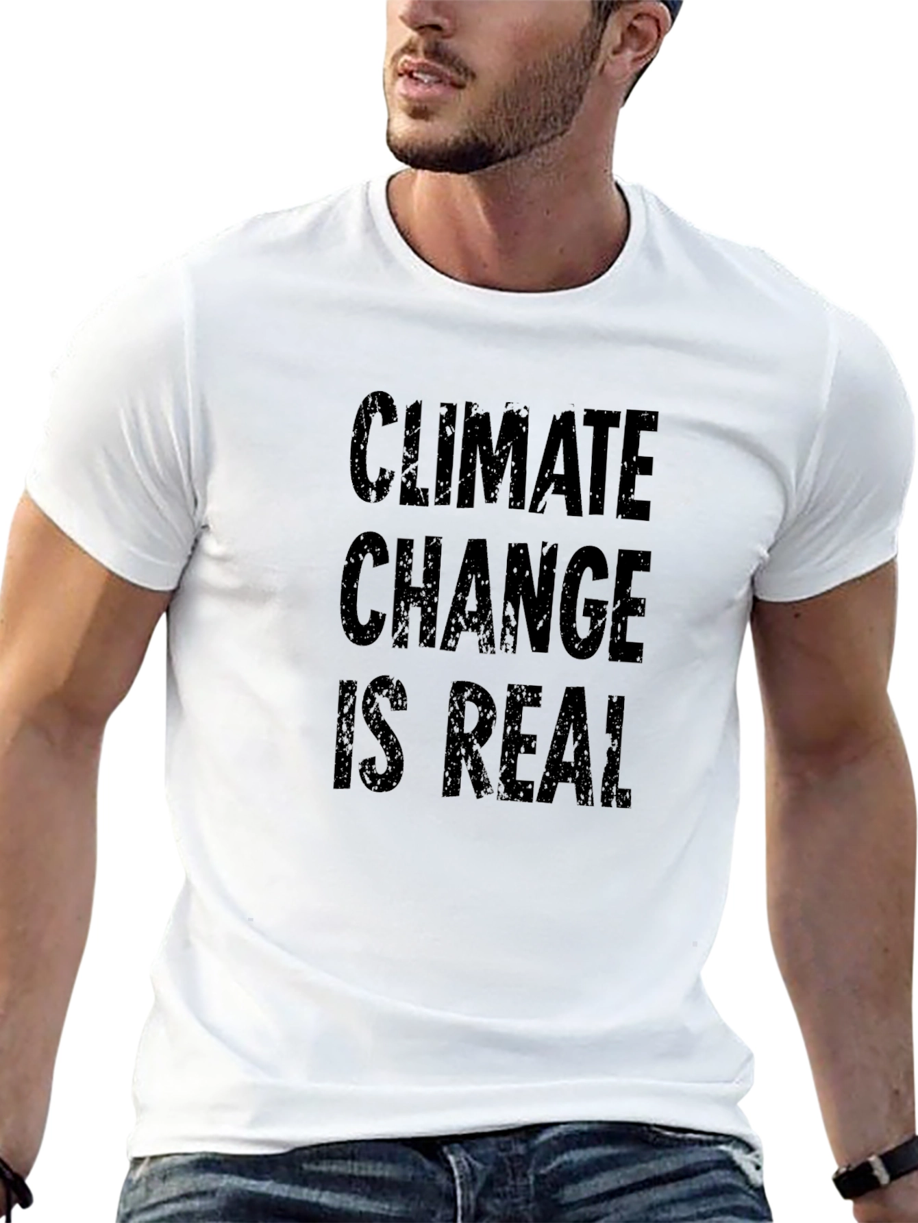 Climate Change is Real Black Graphic Tee Shirt