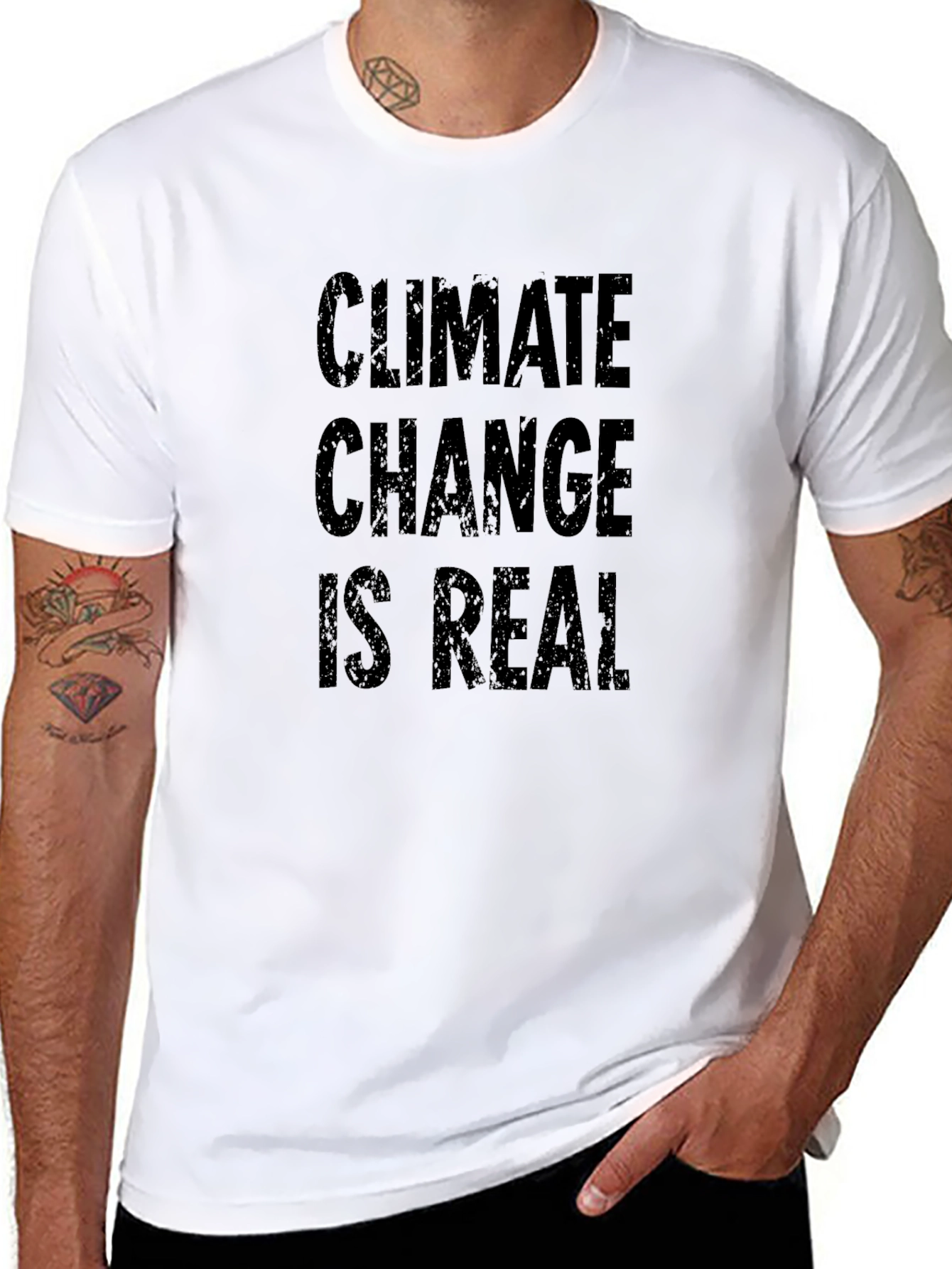 Climate Change is Real Black Graphic Tee Shirt