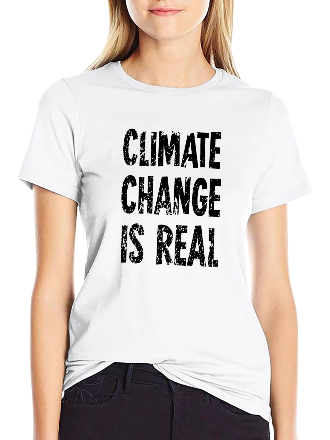 Climate Change is Real Black Graphic Tee Shirt