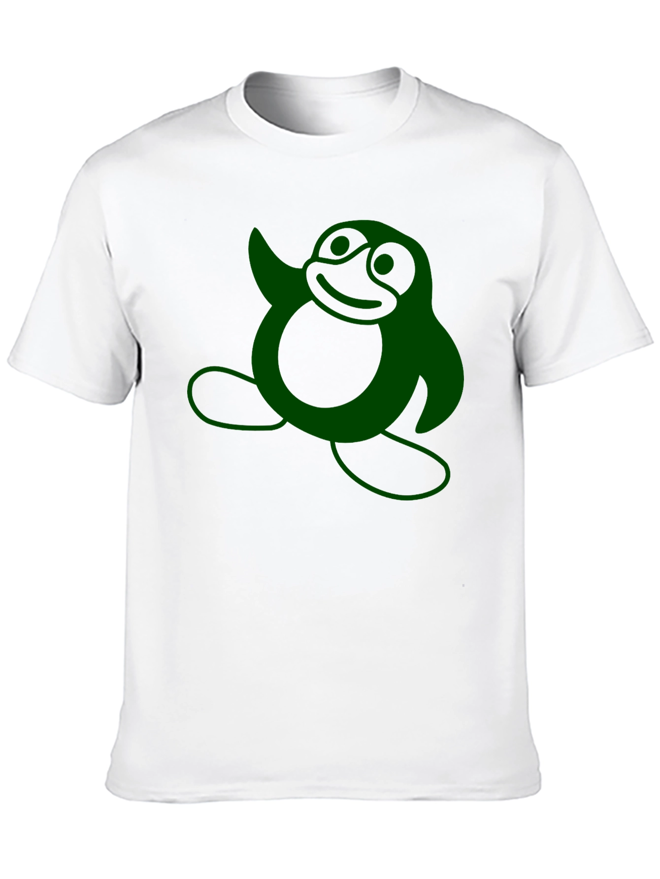 Funny Green Penguin Graphic T-Shirt - Casual Black Tee
