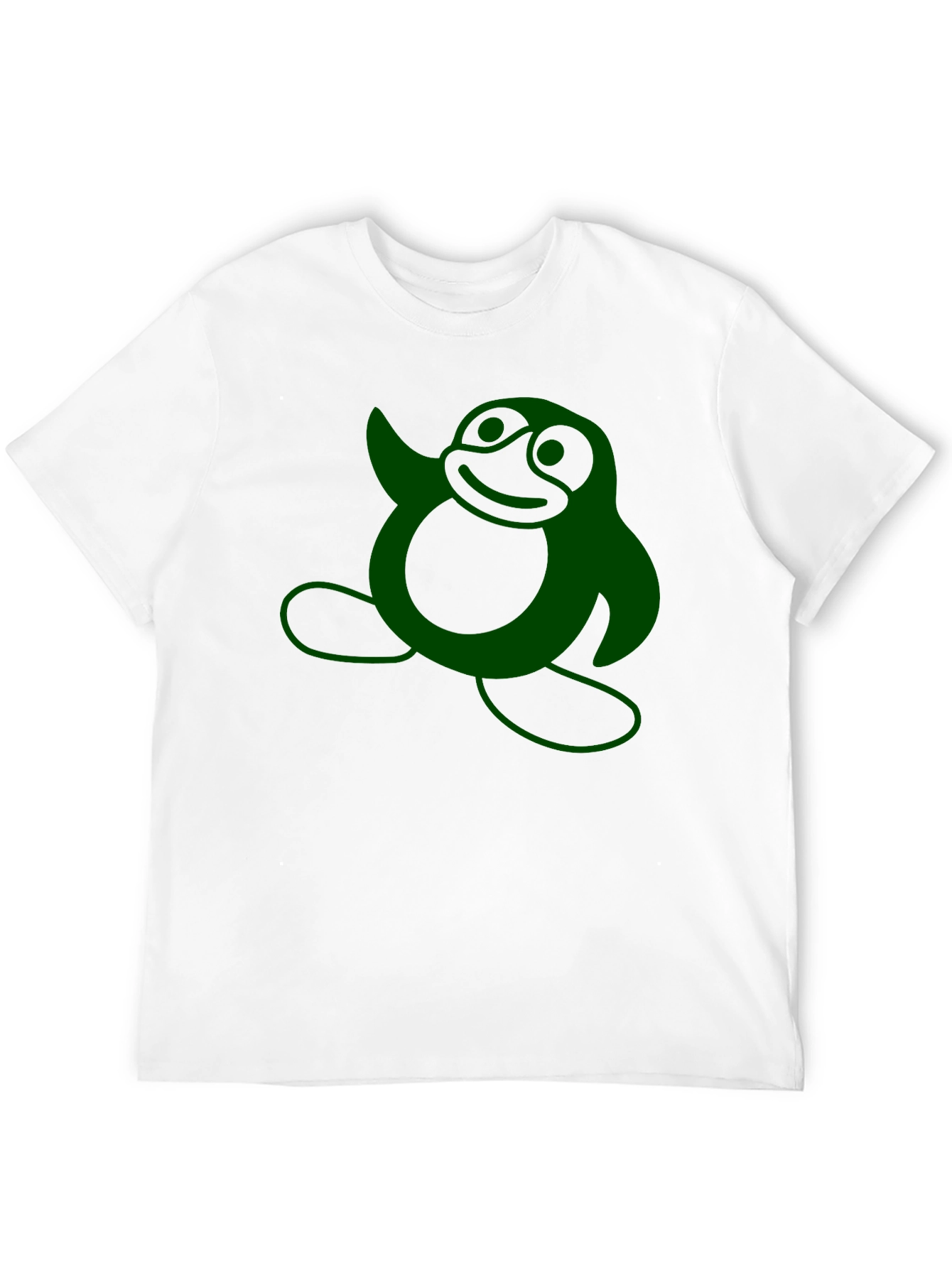 Funny Green Penguin Graphic T-Shirt - Casual Black Tee