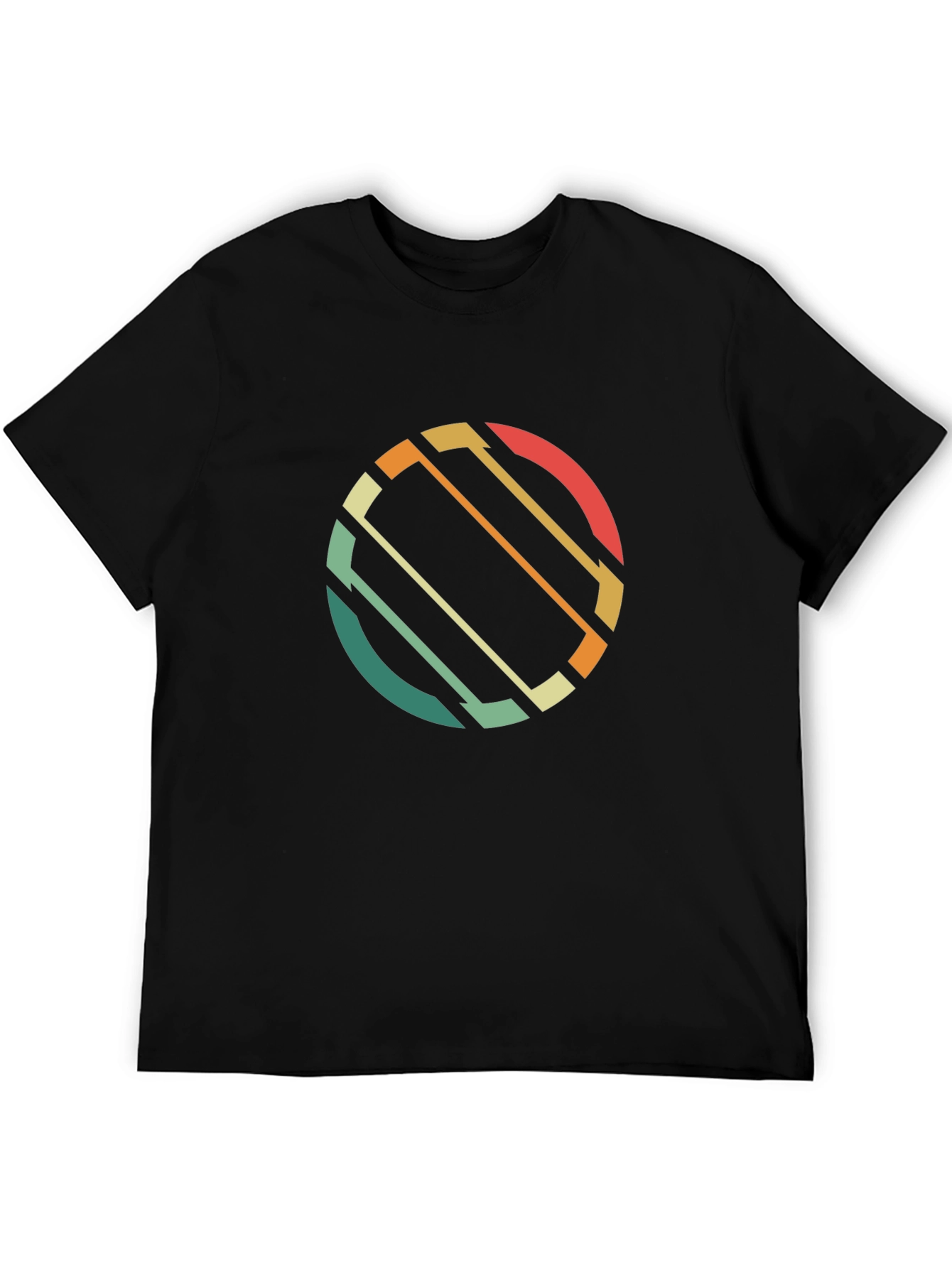 Retro Circle Graphic T-Shirt - Black