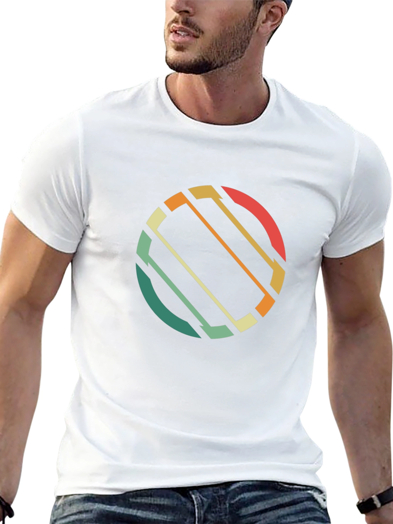 Retro Circle Graphic T-Shirt - Black