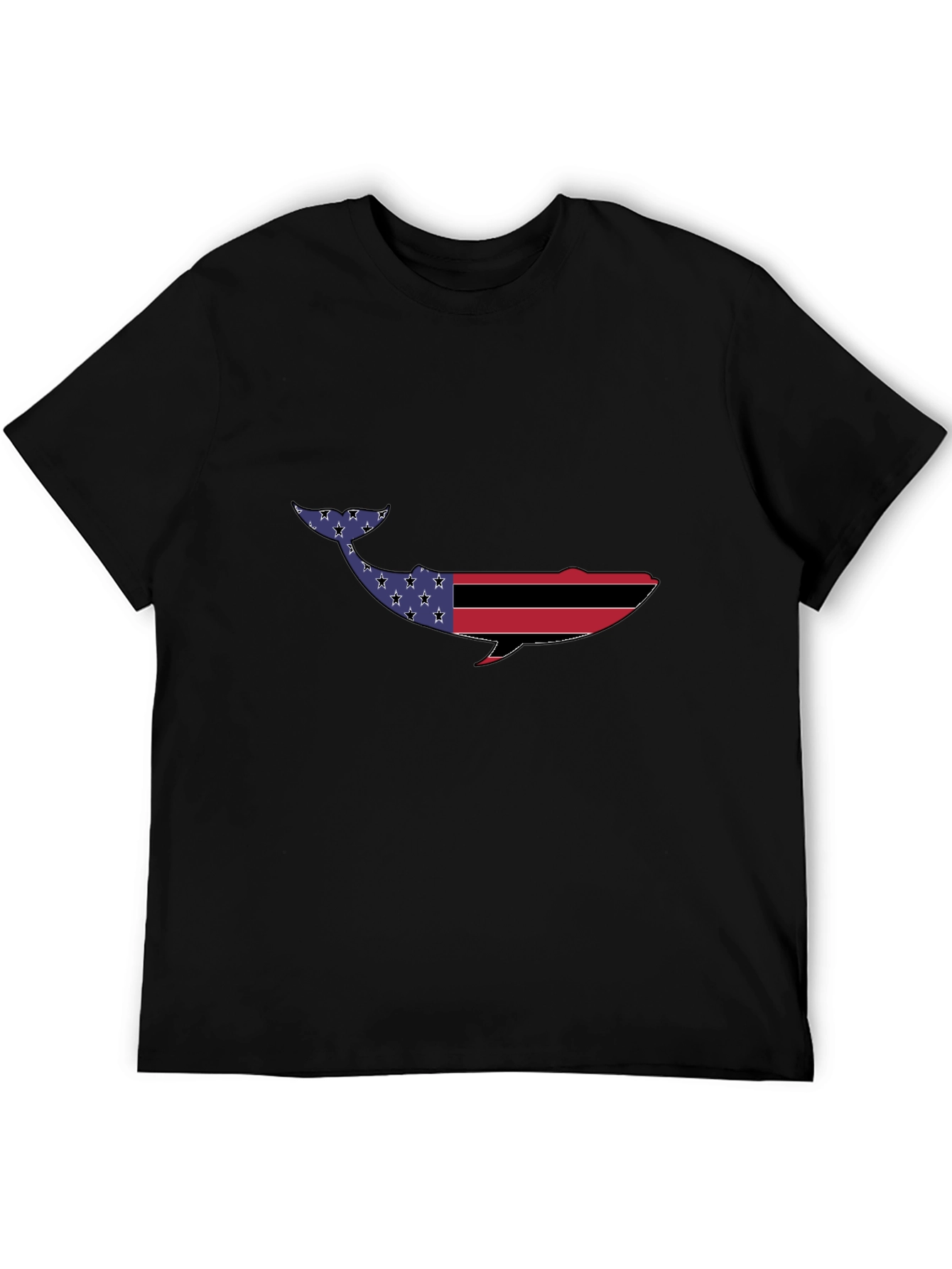 American Flag Whale Graphic Tee - Patriotic Design