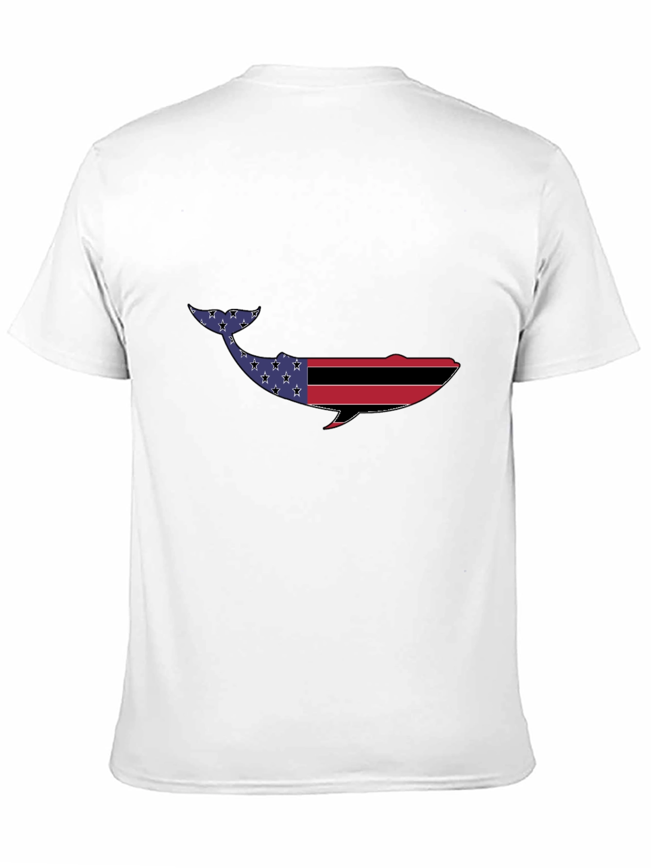 American Flag Whale Graphic Tee - Patriotic Design