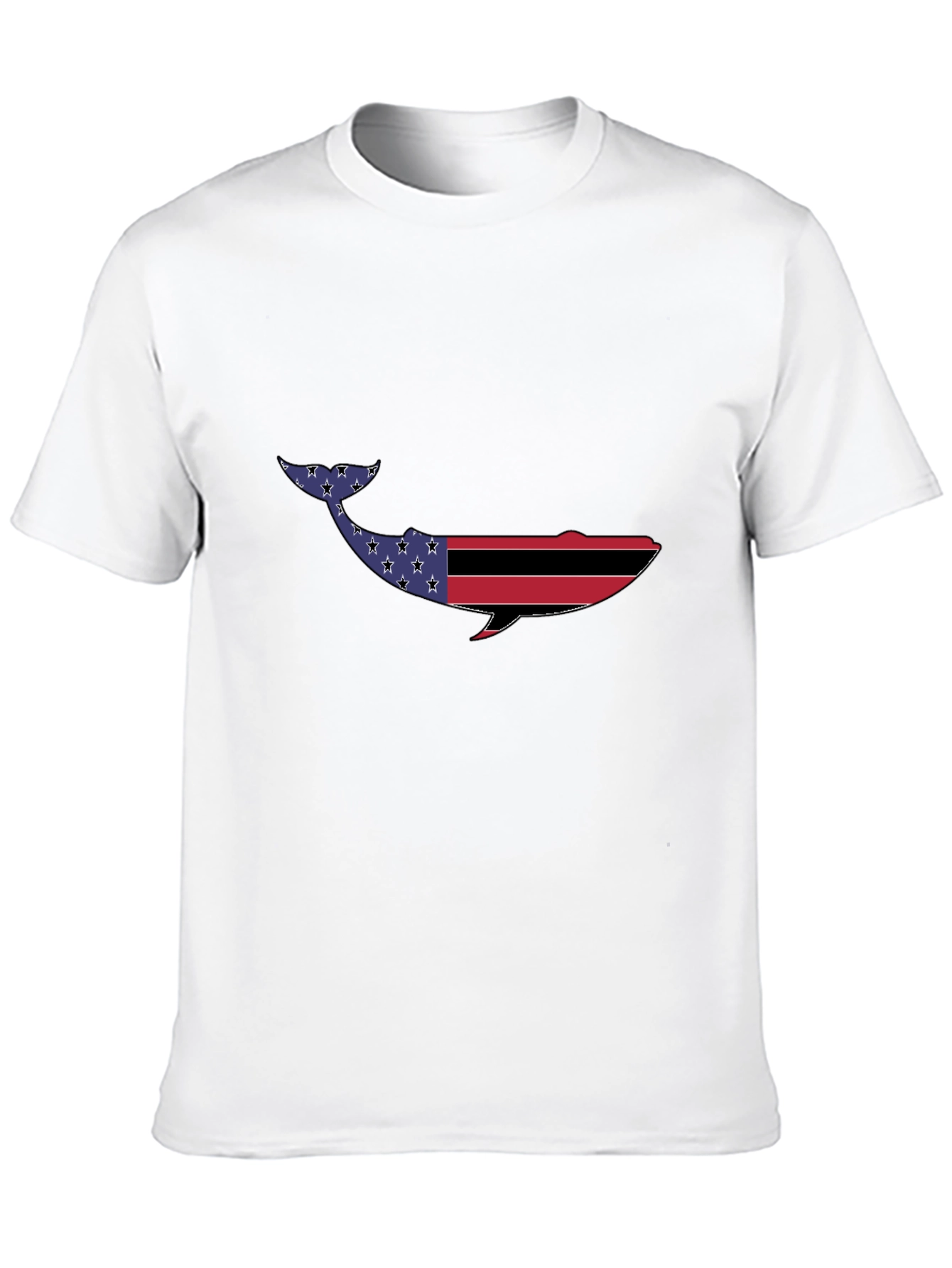 American Flag Whale Graphic Tee - Patriotic Design