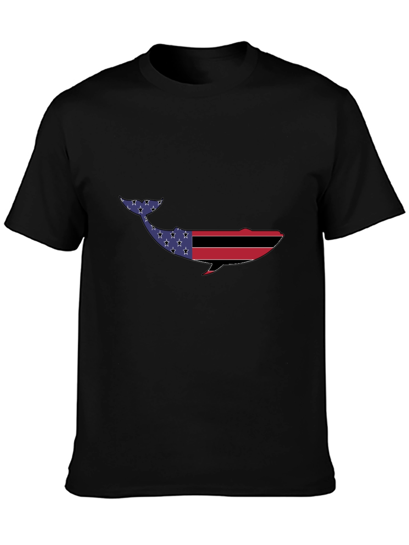 American Flag Whale Graphic Tee - Patriotic Design