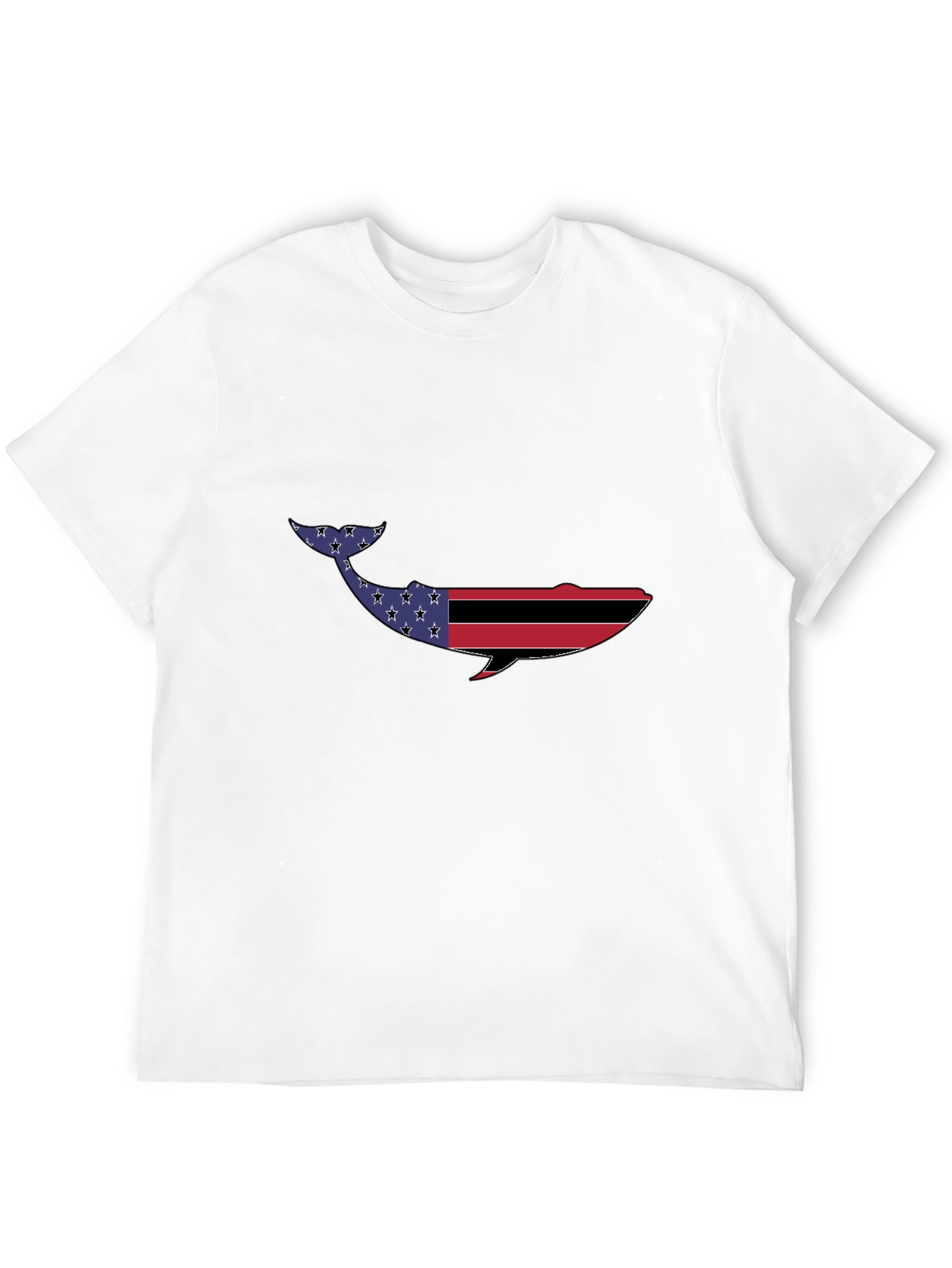 American Flag Whale Graphic Tee - Patriotic Design