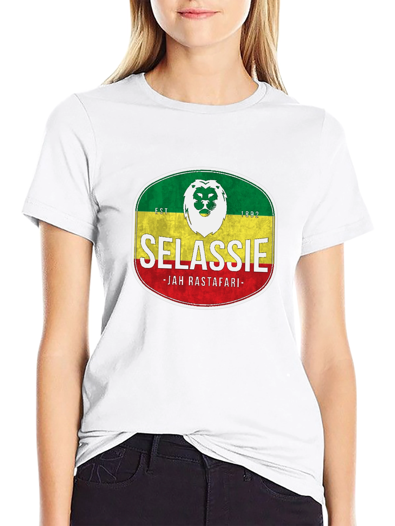 Selassie Jah Rastafari T-Shirt - Rasta Reggae Style