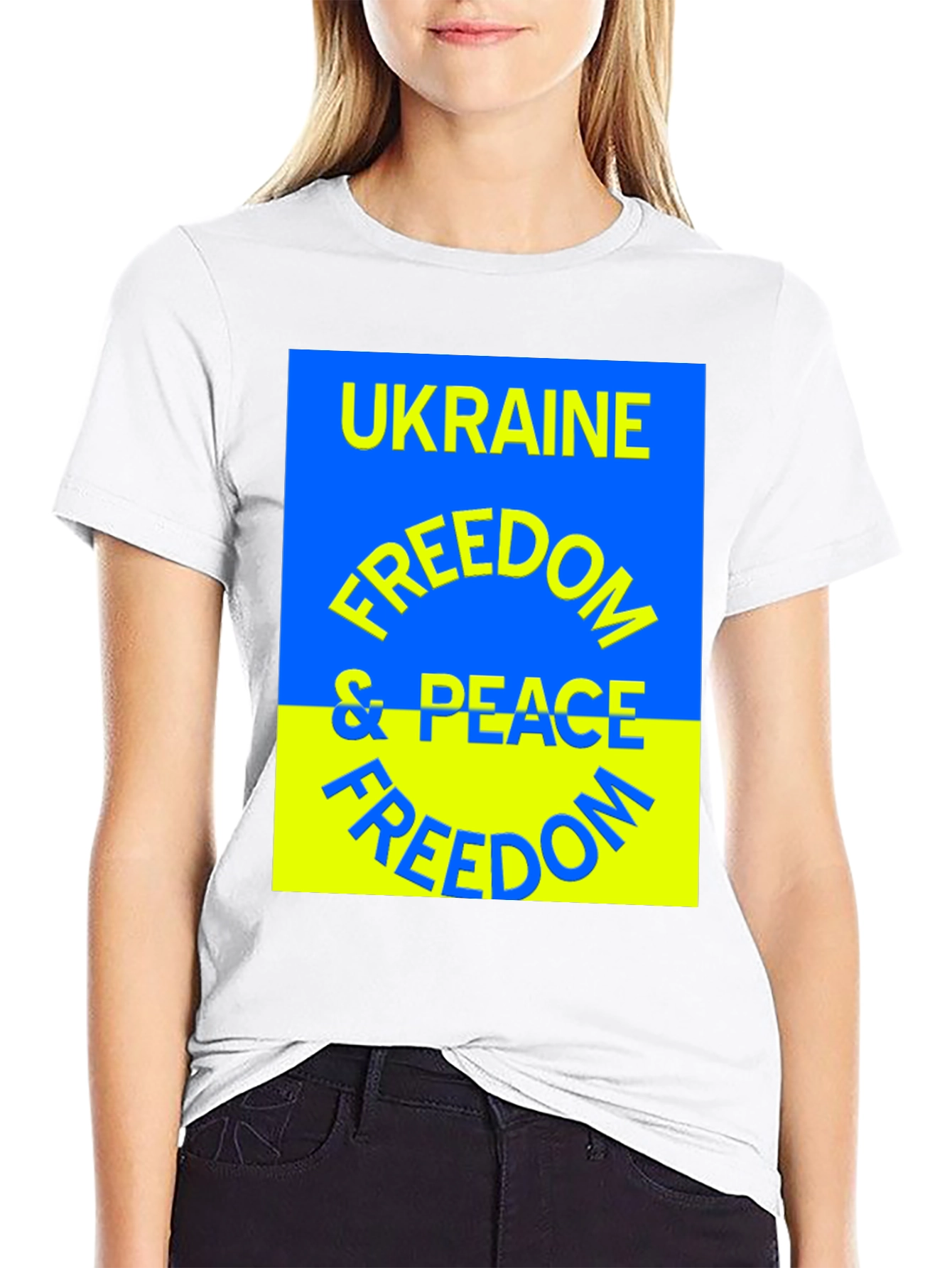 Ukraine Freedom & Peace T-Shirt - Black