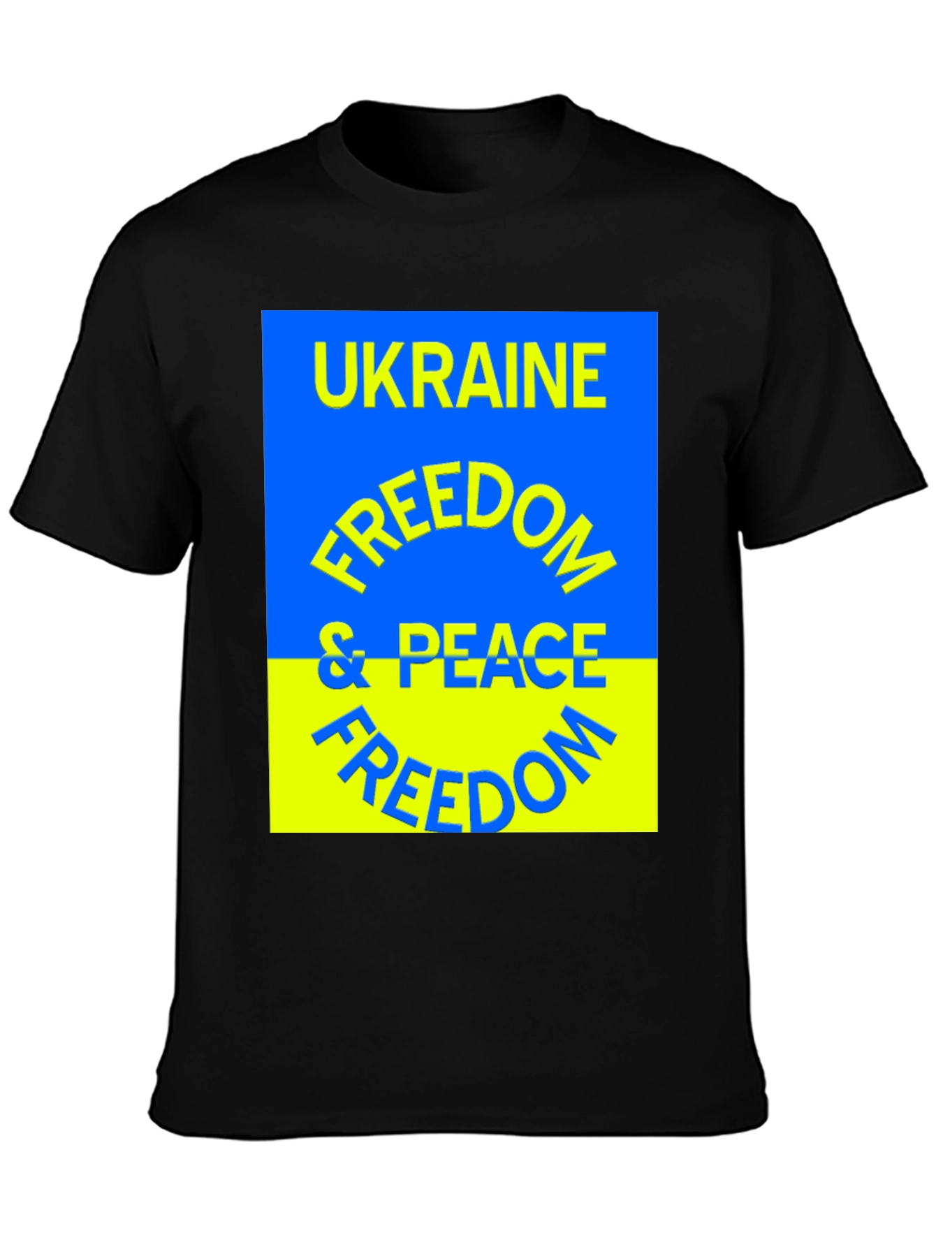 Ukraine Freedom & Peace T-Shirt - Black