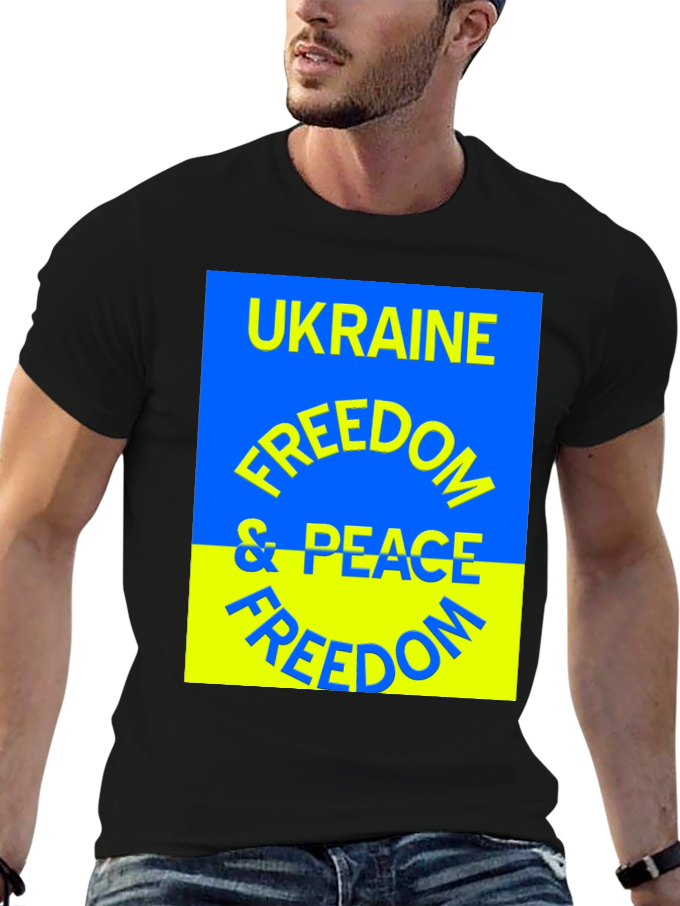 Ukraine Freedom & Peace T-Shirt - Black