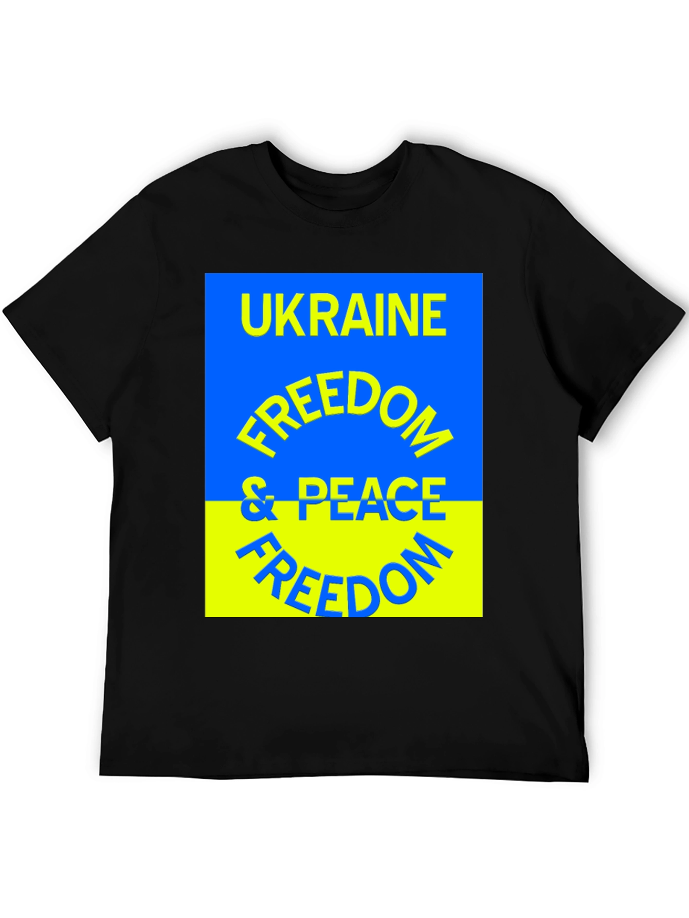 Ukraine Freedom & Peace T-Shirt - Black