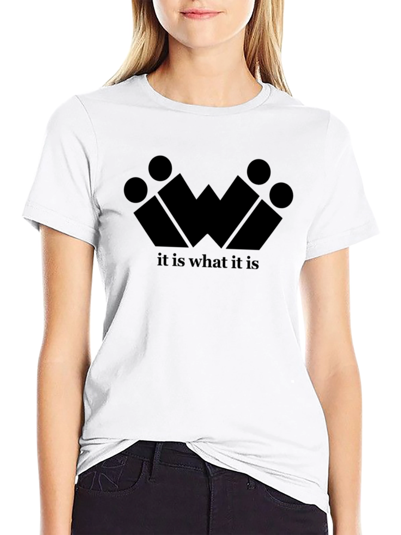 Geometric It Is What It Is Black Tee