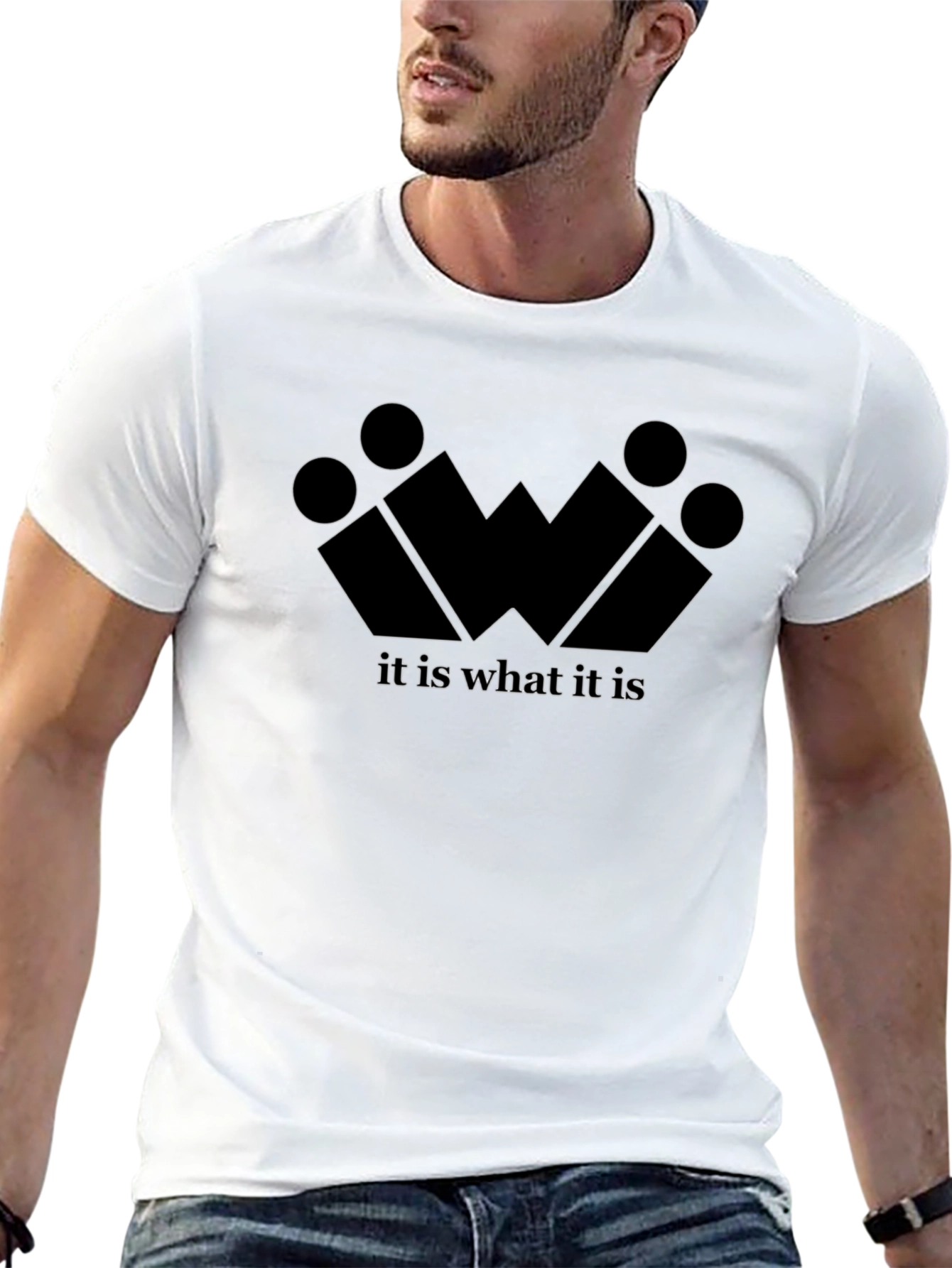 Geometric It Is What It Is Black Tee