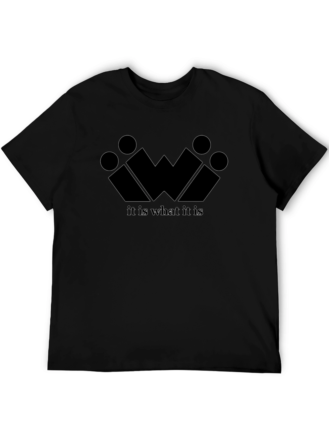 Geometric It Is What It Is Black Tee